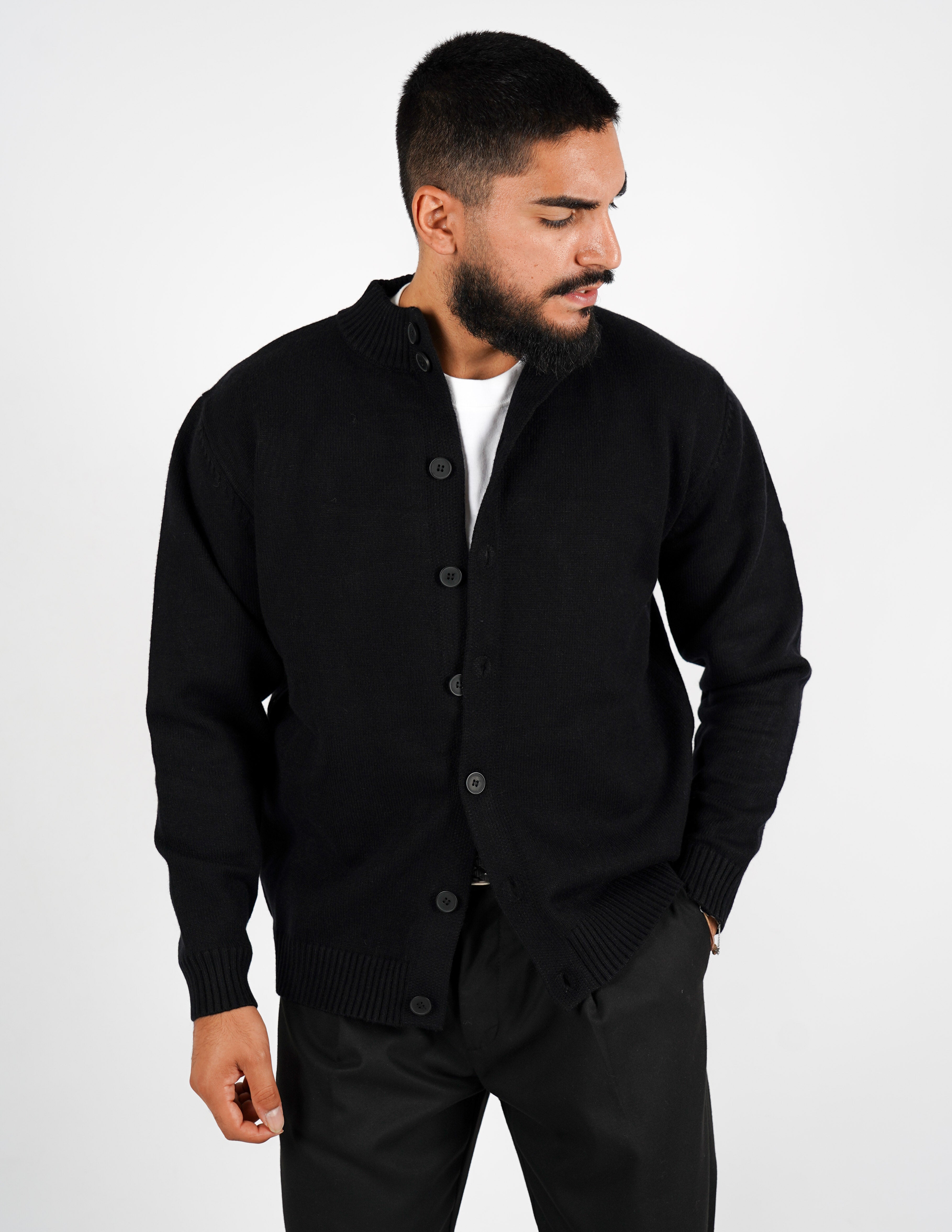 Cardigan manica lunga con collo