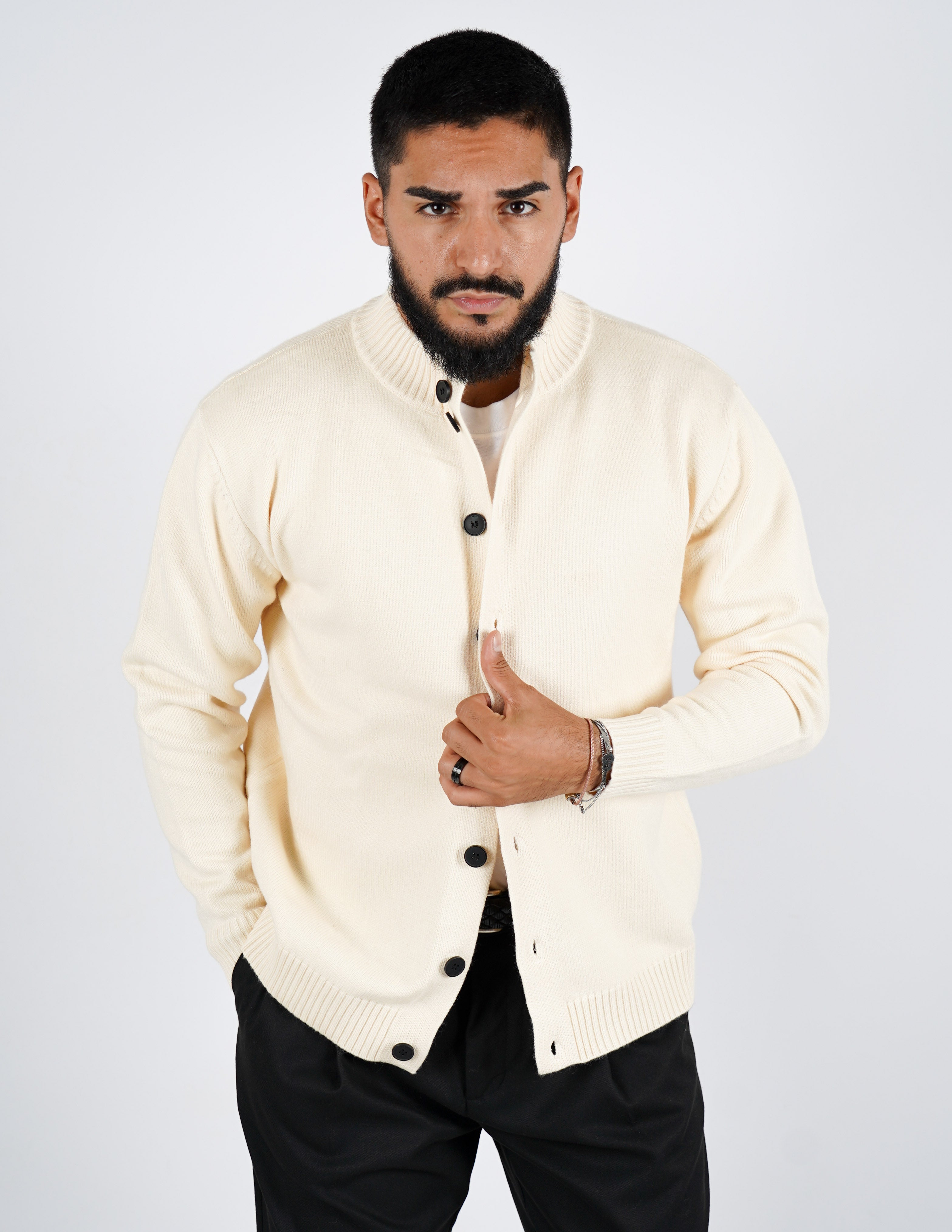 Cardigan manica lunga con collo