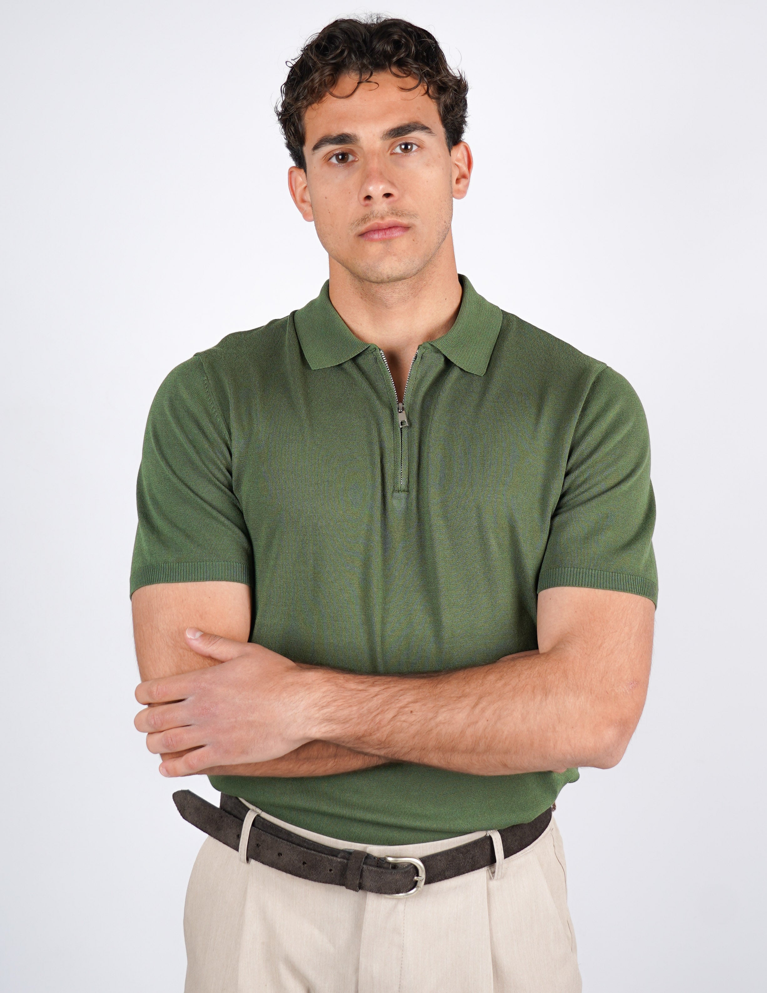 Polo manica corta con zip