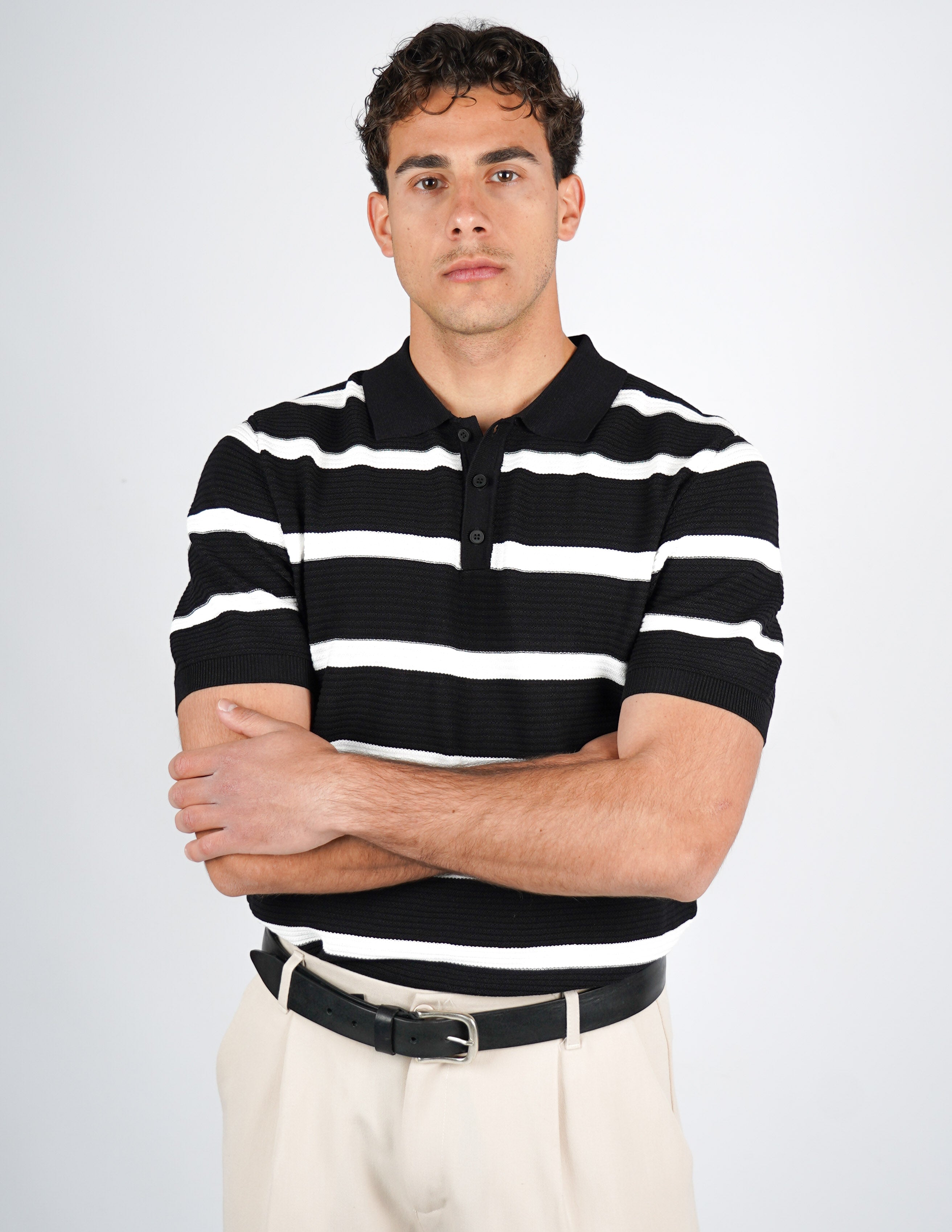 polo in maglia a righe
