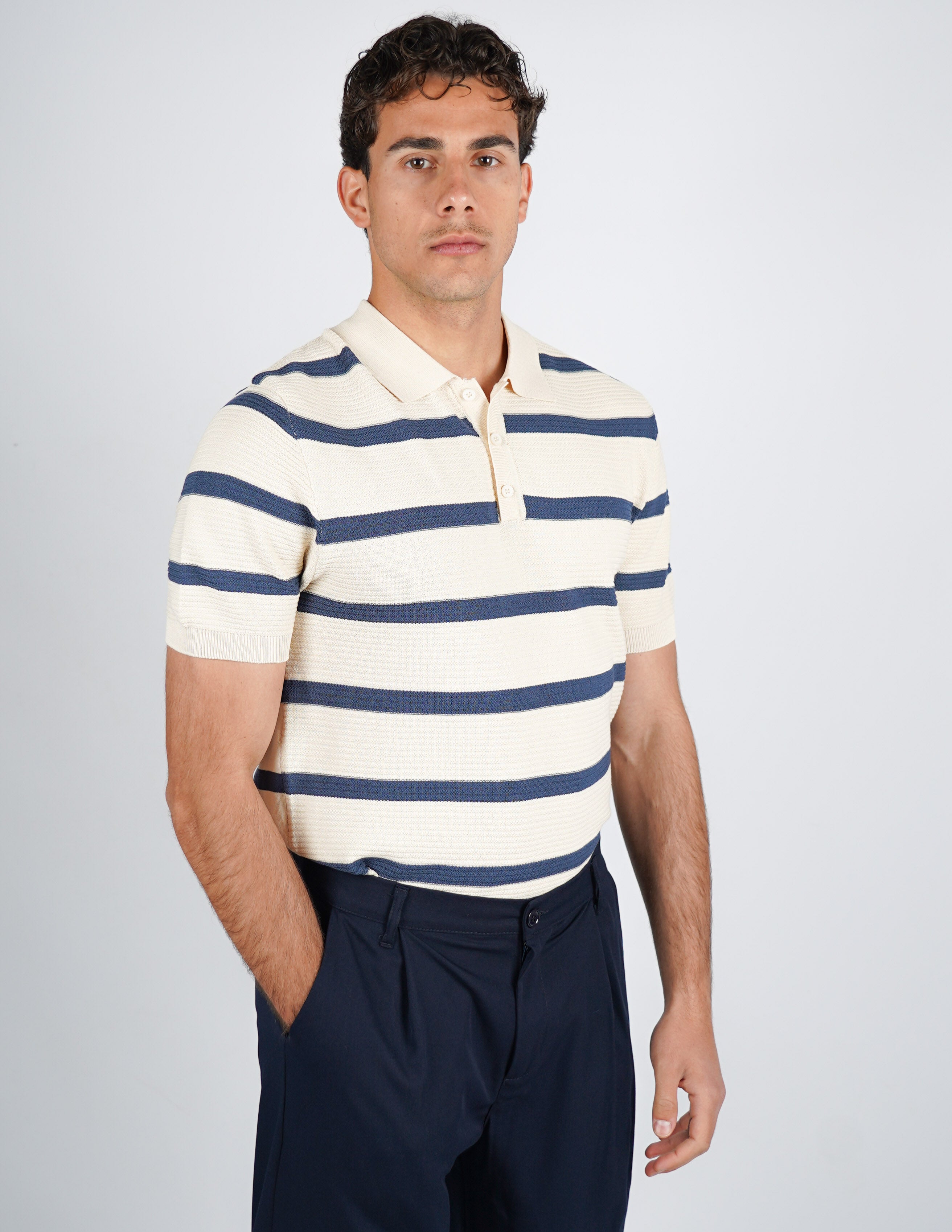 polo in maglia a righe
