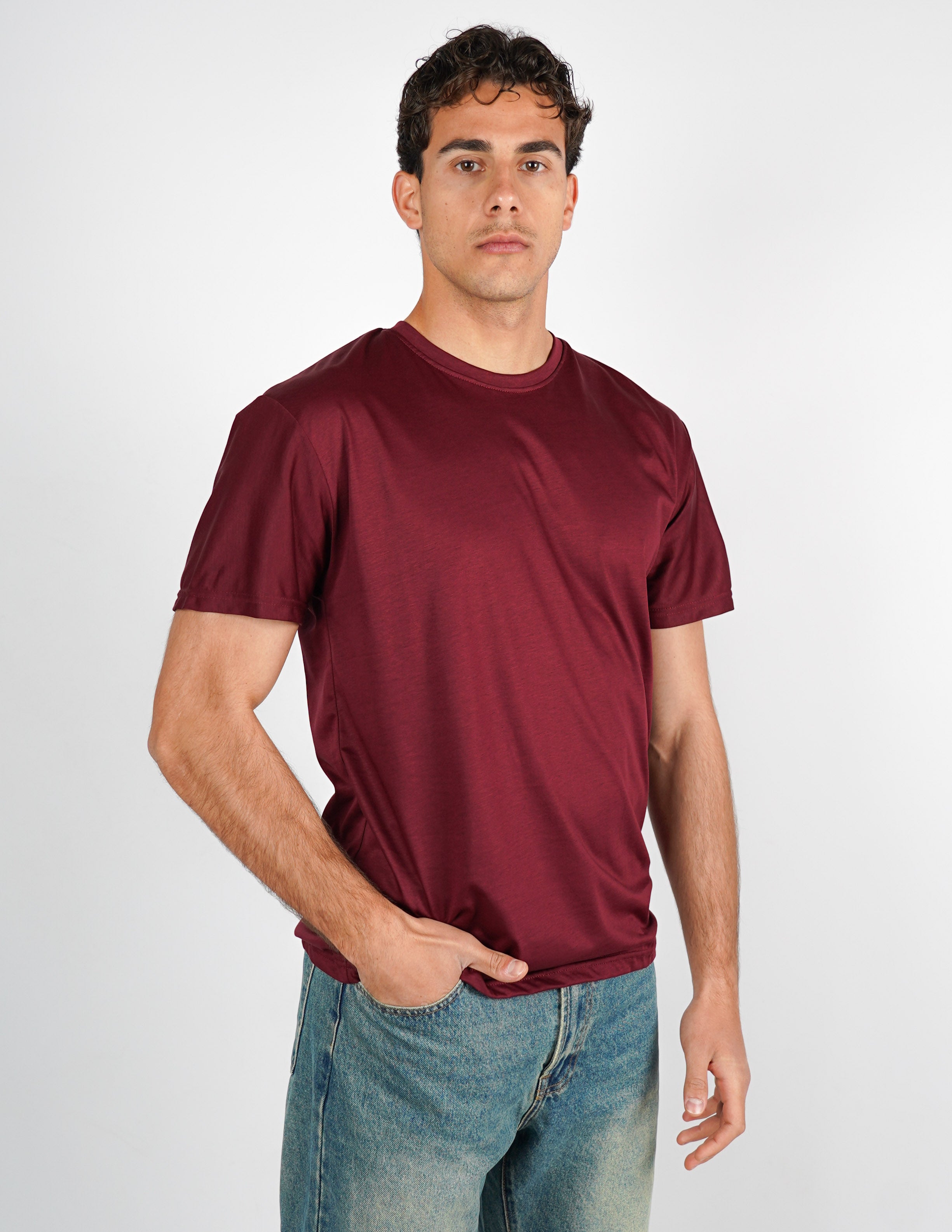 t-shirt girocollo cotone filo di scozia "fine tex"