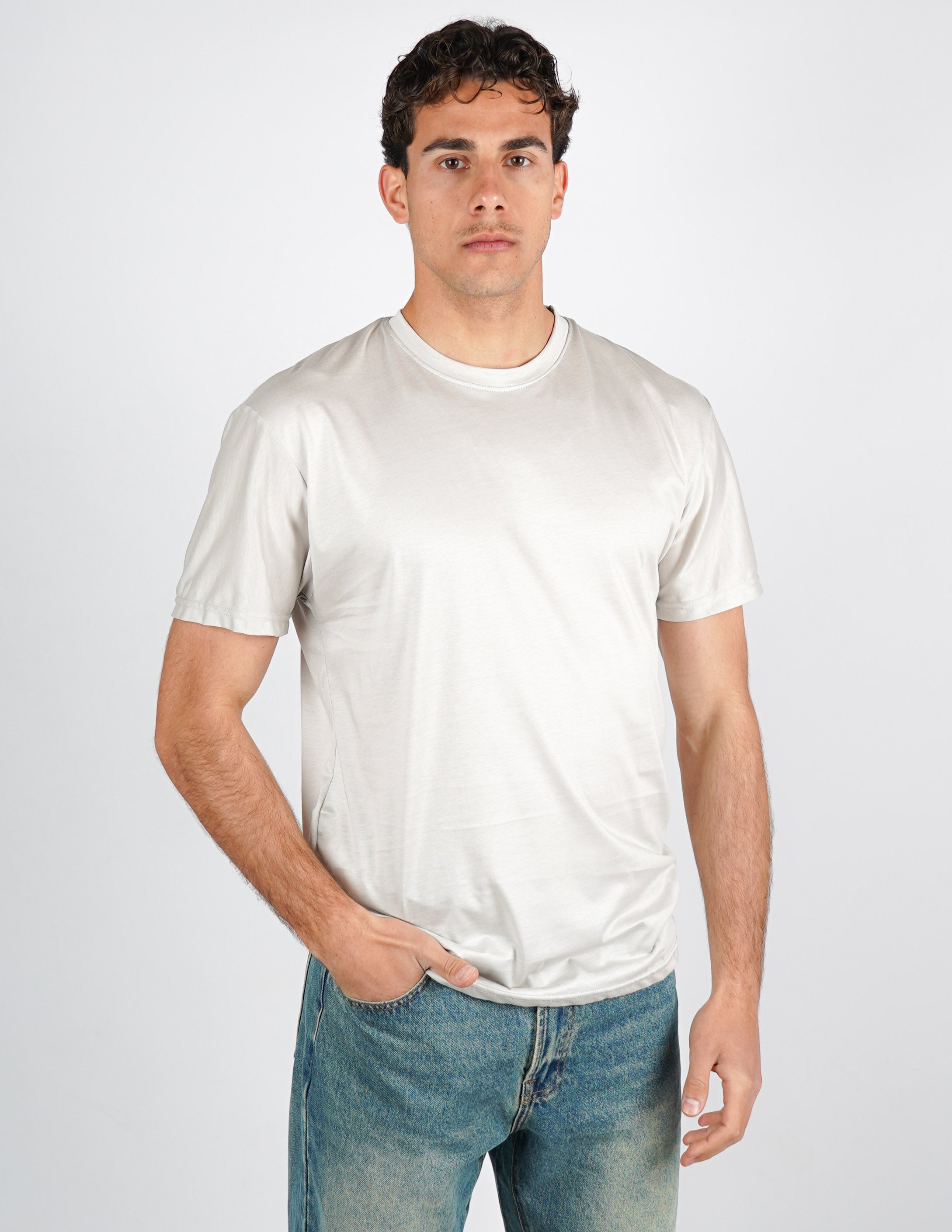 t-shirt girocollo cotone filo di scozia "fine tex"