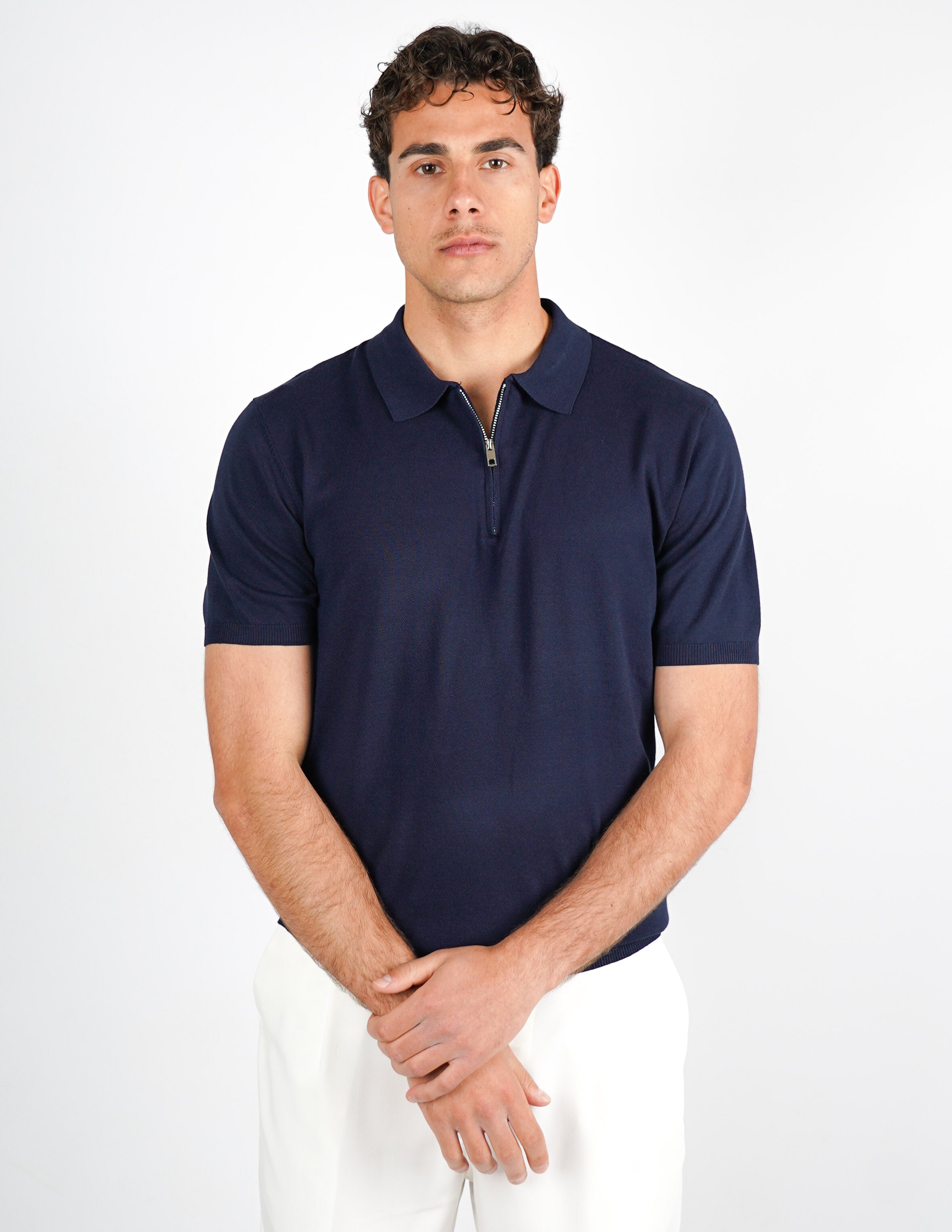 Polo manica corta con zip