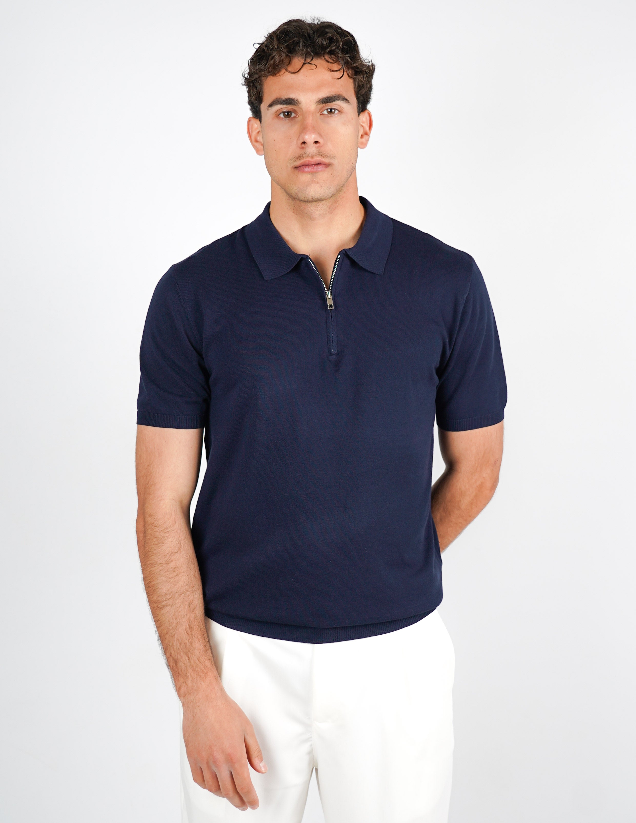 Polo manica corta con zip