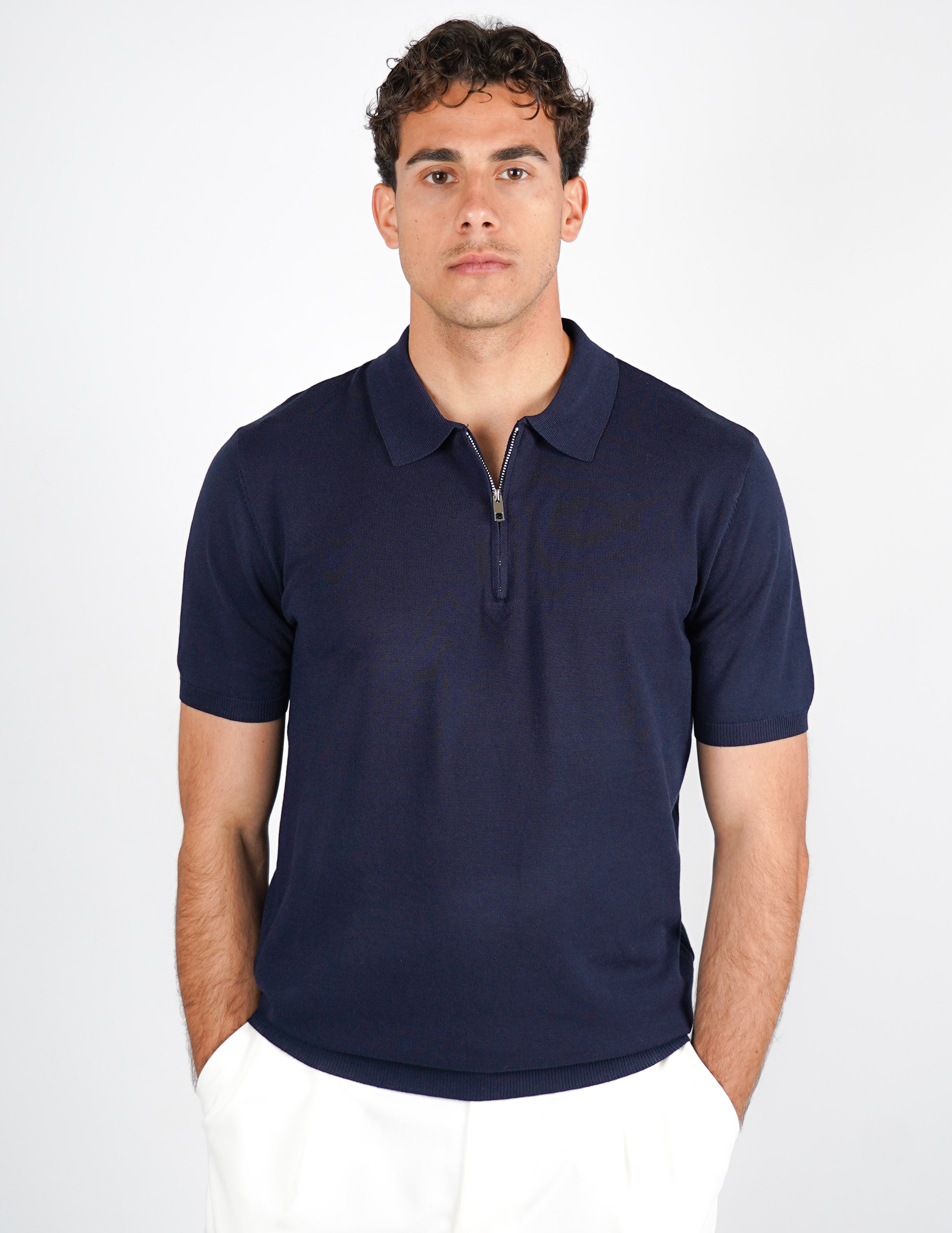 Polo manica corta con zip
