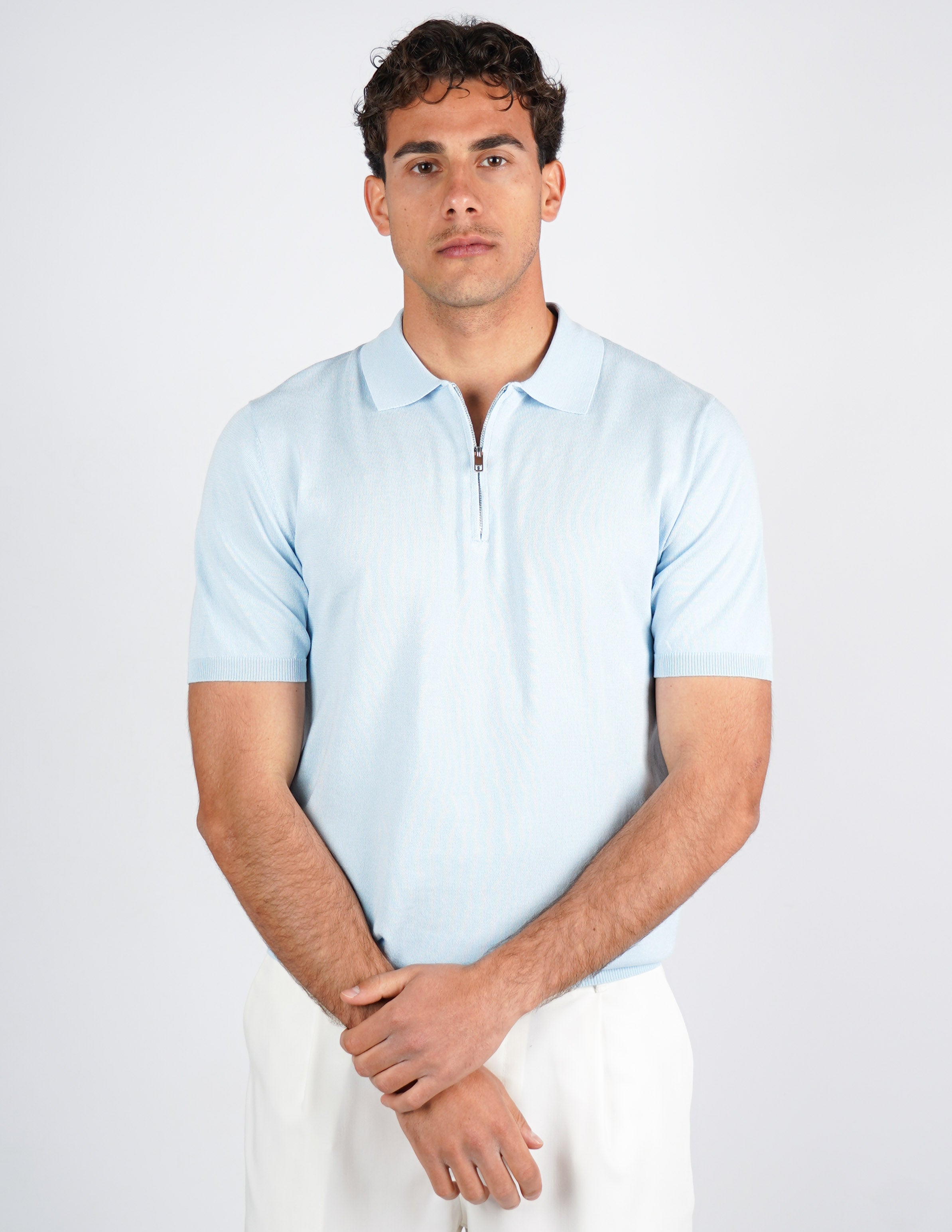 Polo manica corta con zip