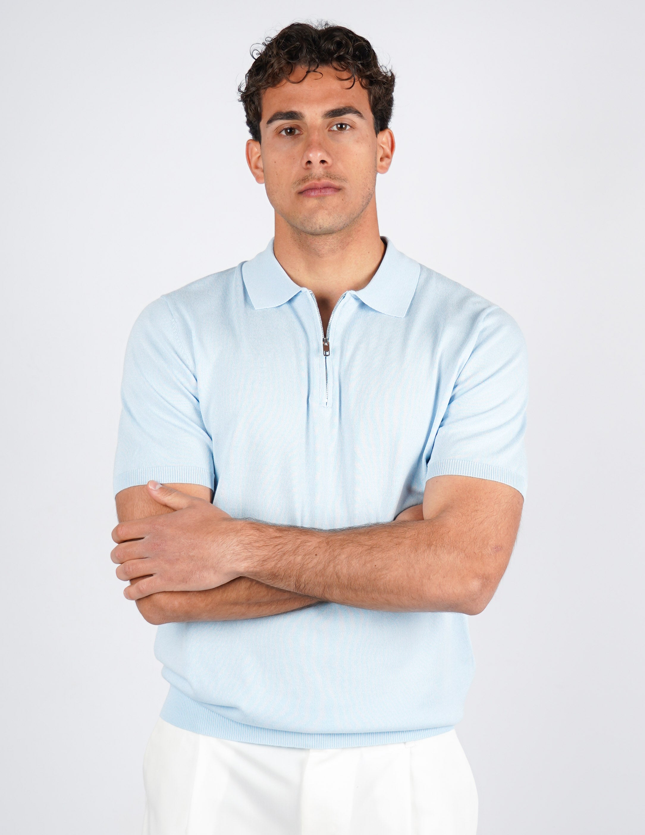 Polo manica corta con zip