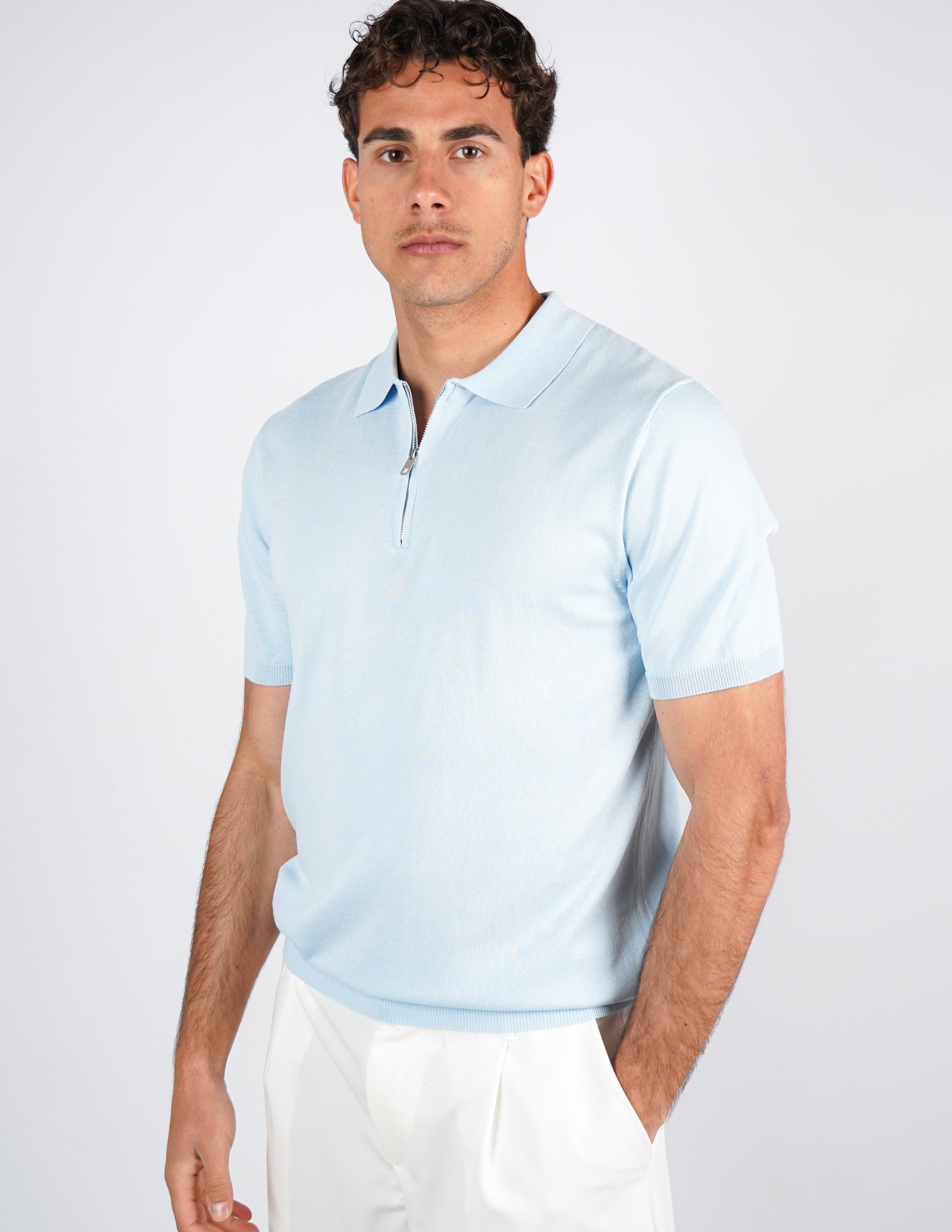 Polo manica corta con zip