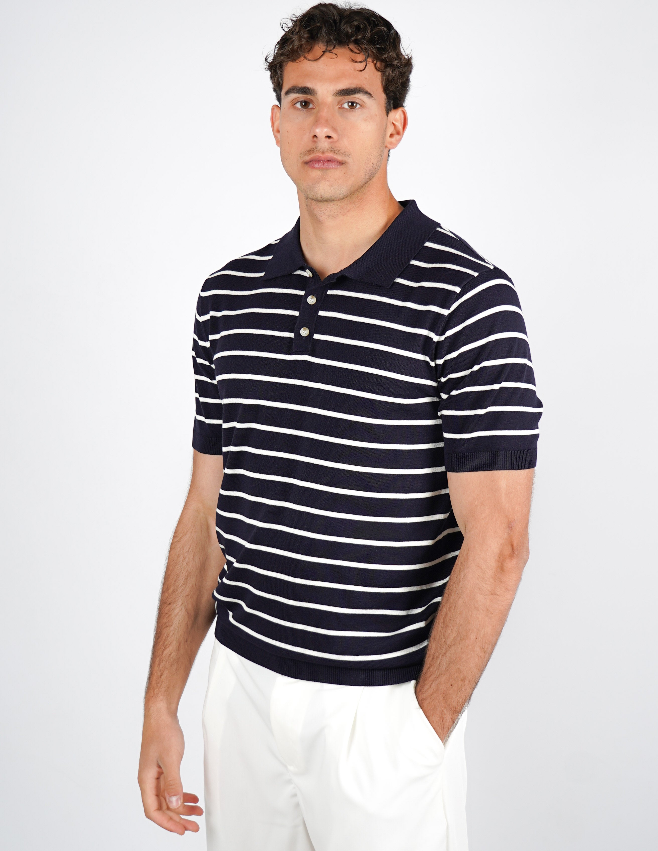 polo in maglia a righe
