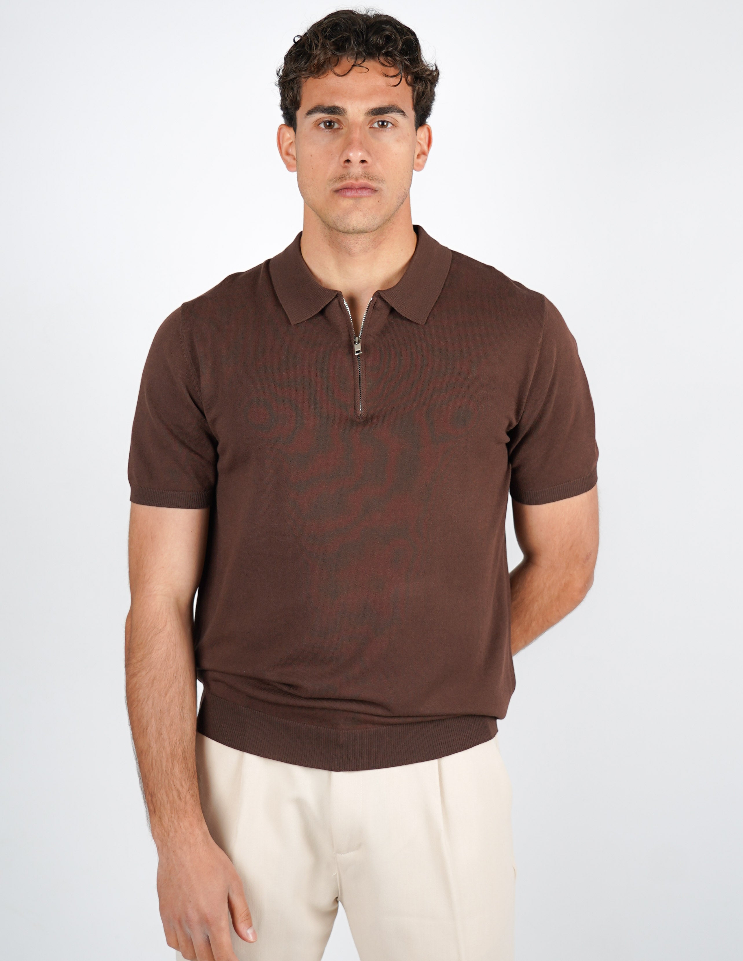 Polo manica corta con zip