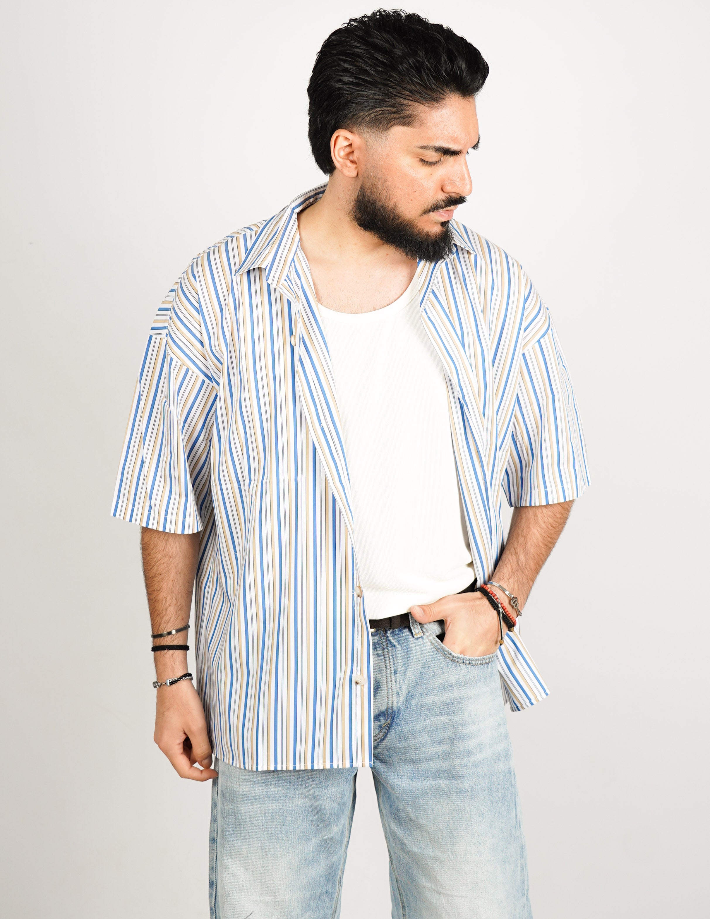 CAMICIA MANICA CORTA A RIGHE