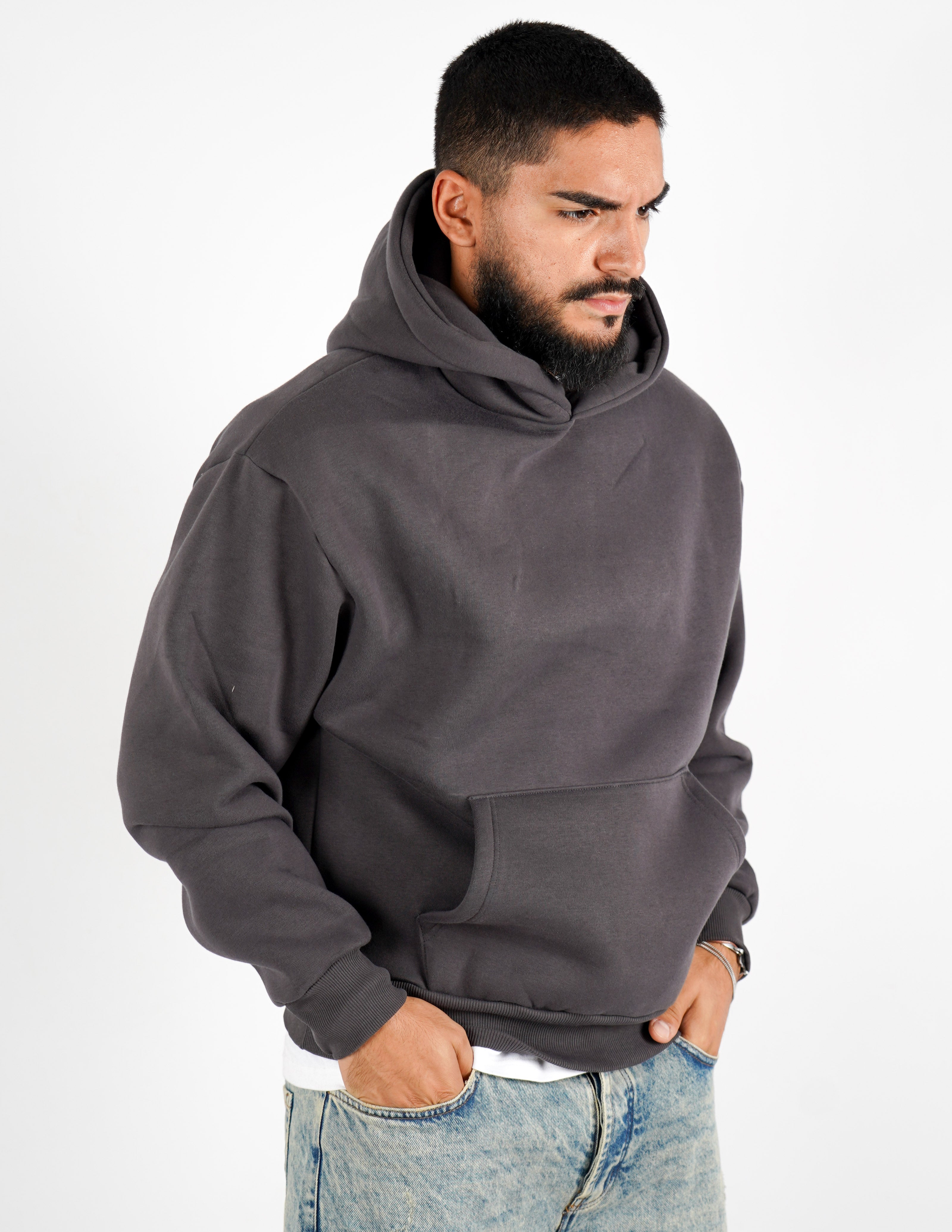 FELPA BOXY FIT CON CAPPUCCIO