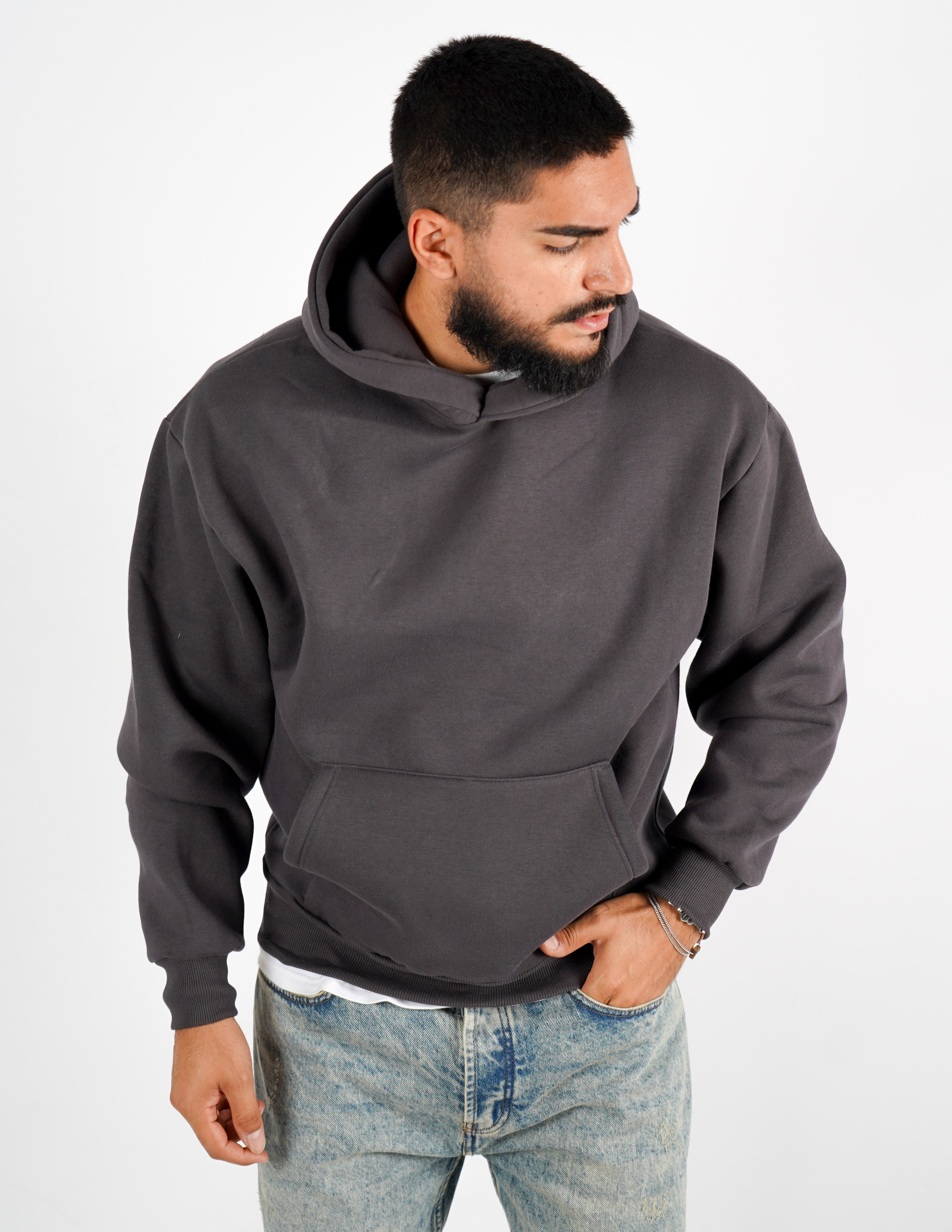 FELPA BOXY FIT CON CAPPUCCIO
