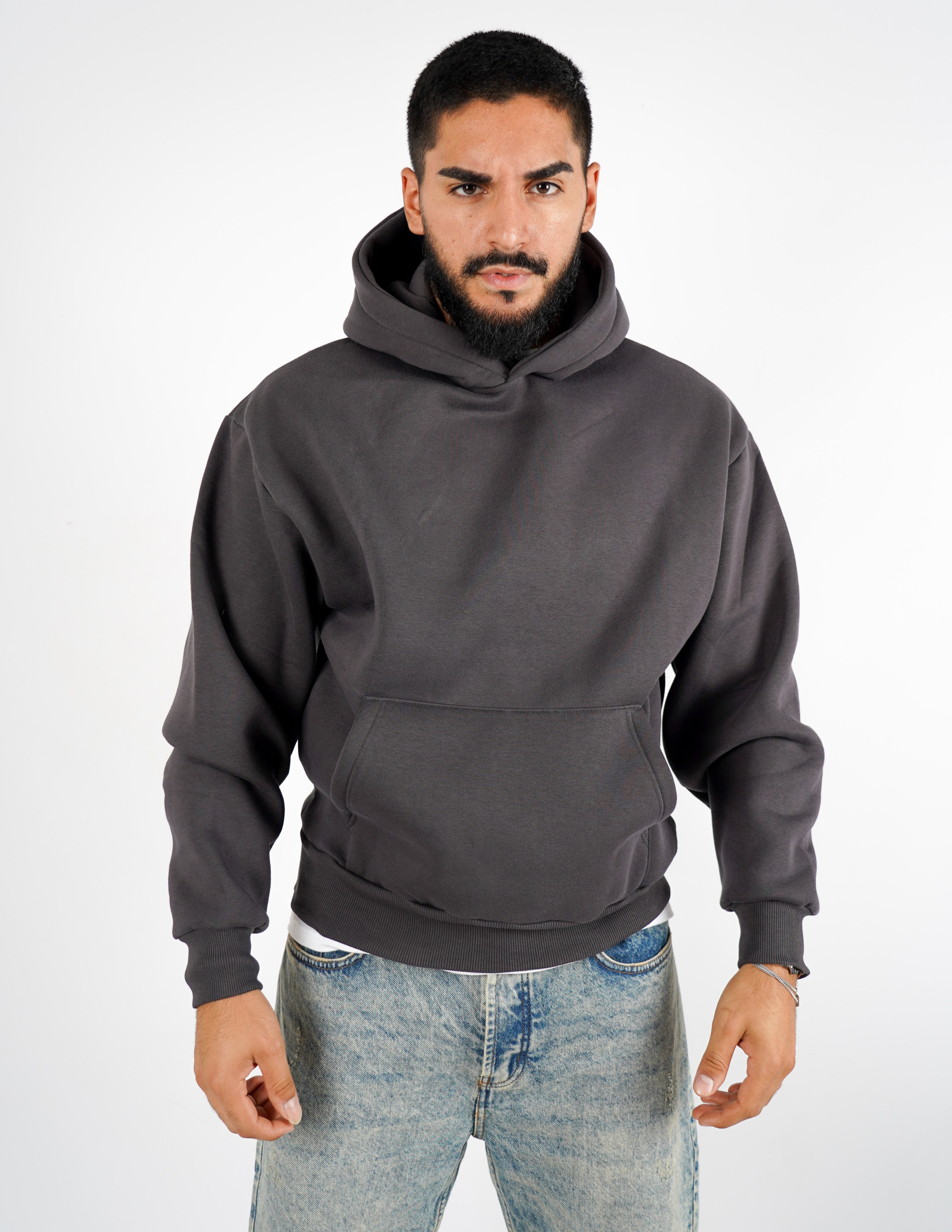 FELPA BOXY FIT CON CAPPUCCIO