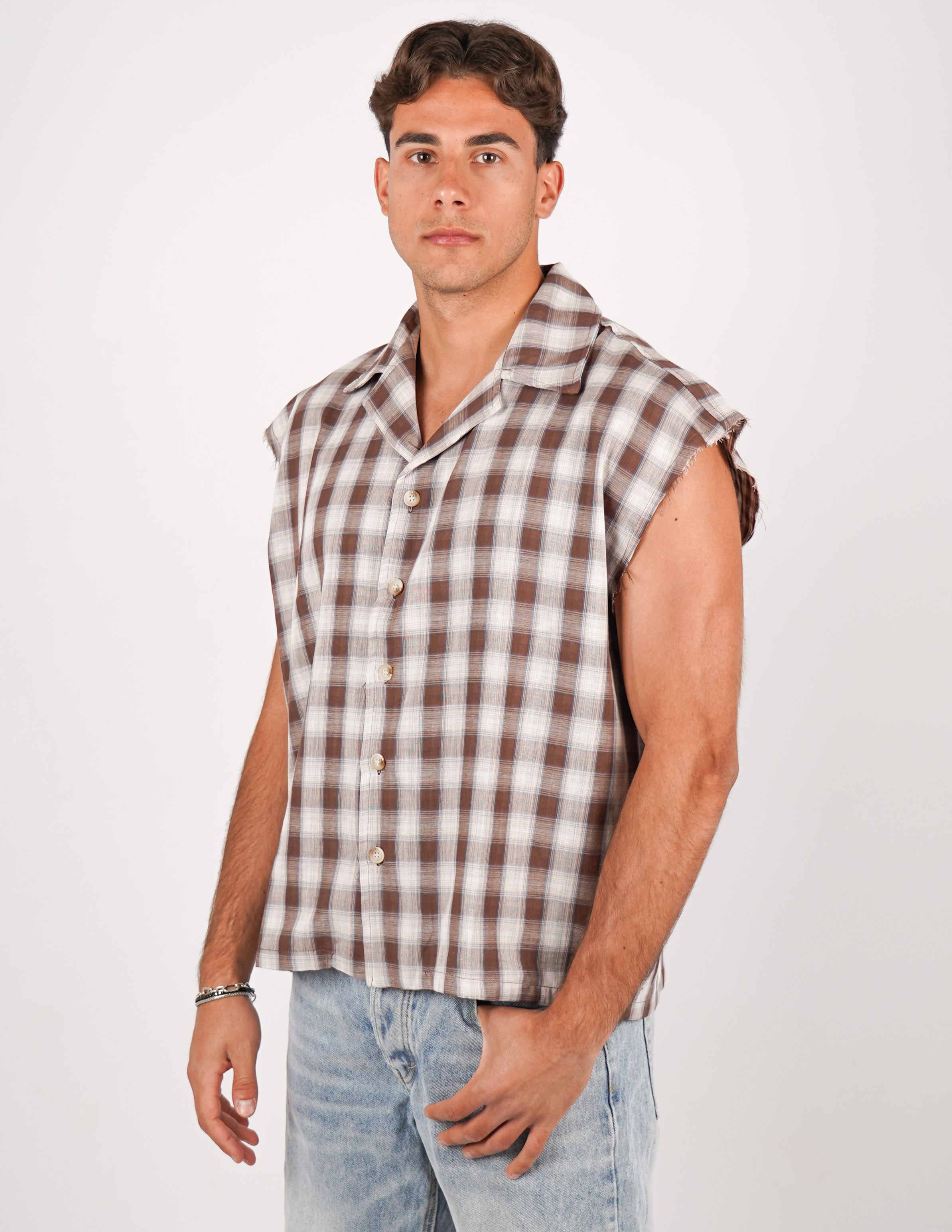 CAMICIA SMANICATA A QUADRI