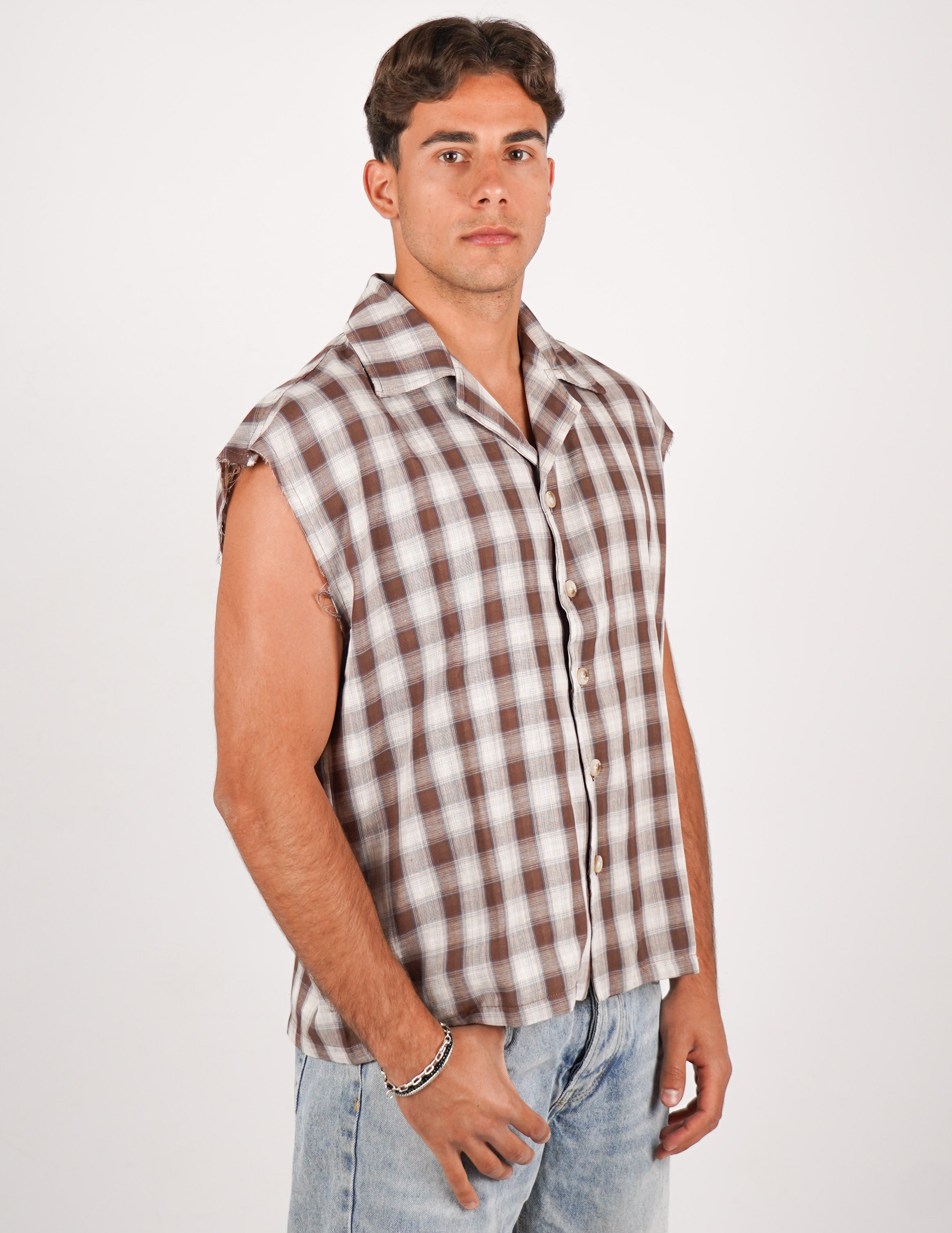 CAMICIA SMANICATA A QUADRI