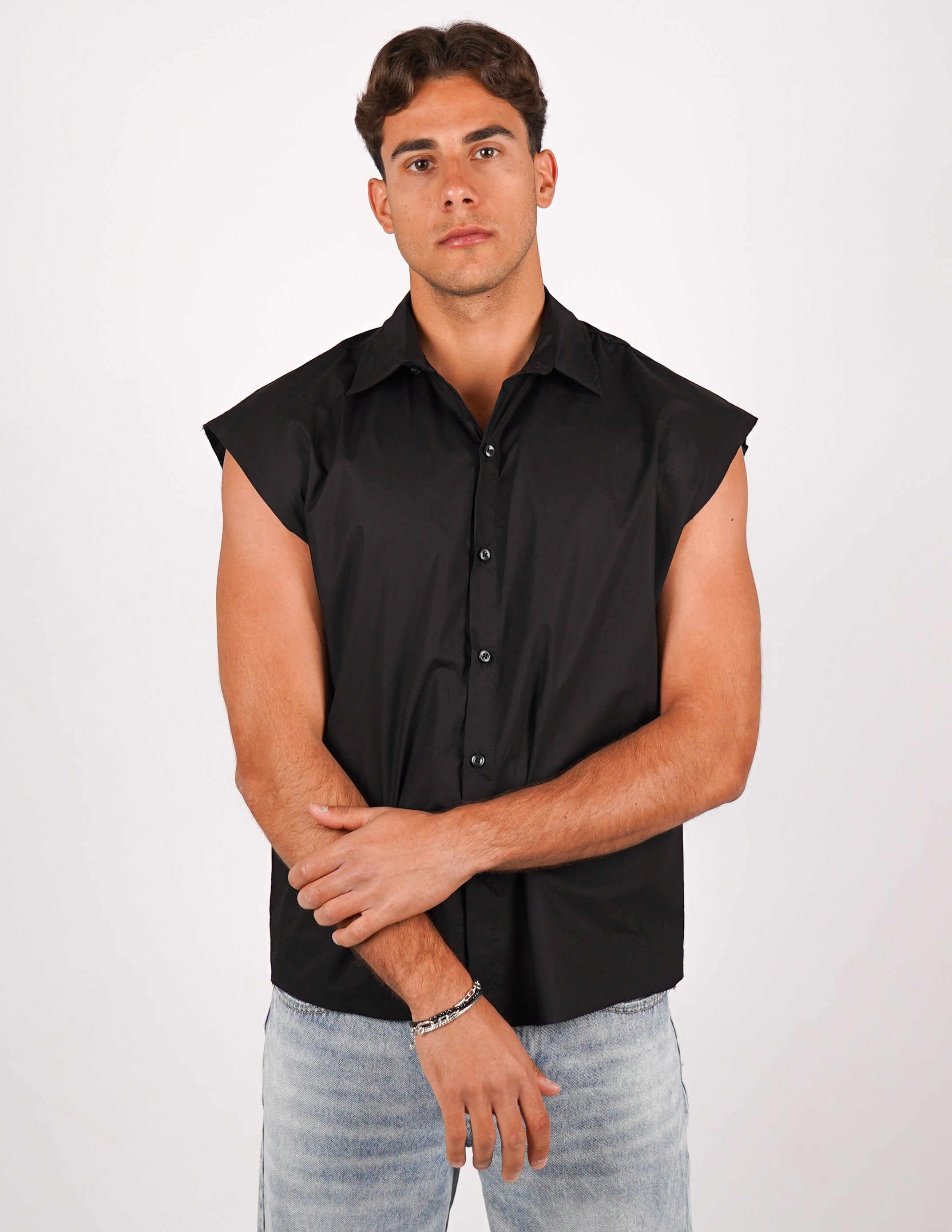 CAMICIA SMANICATA TINTA UNITA