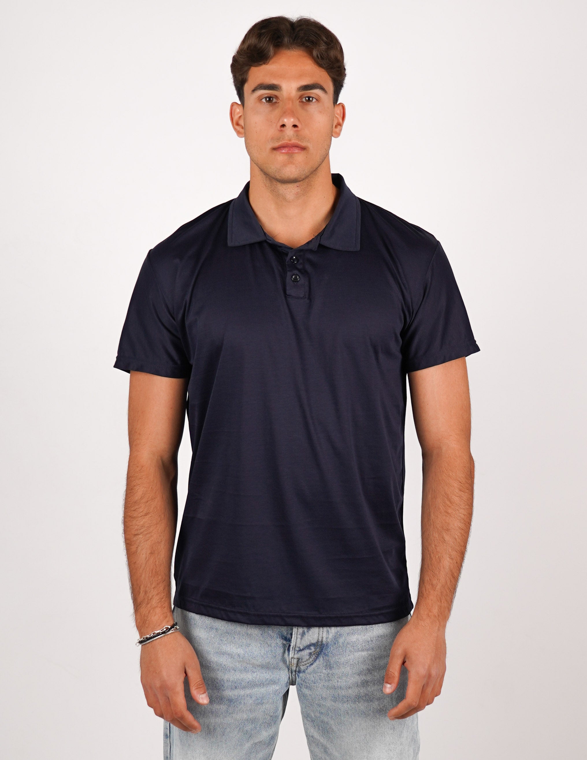 POLO TRE BOTTONI FINE TEX