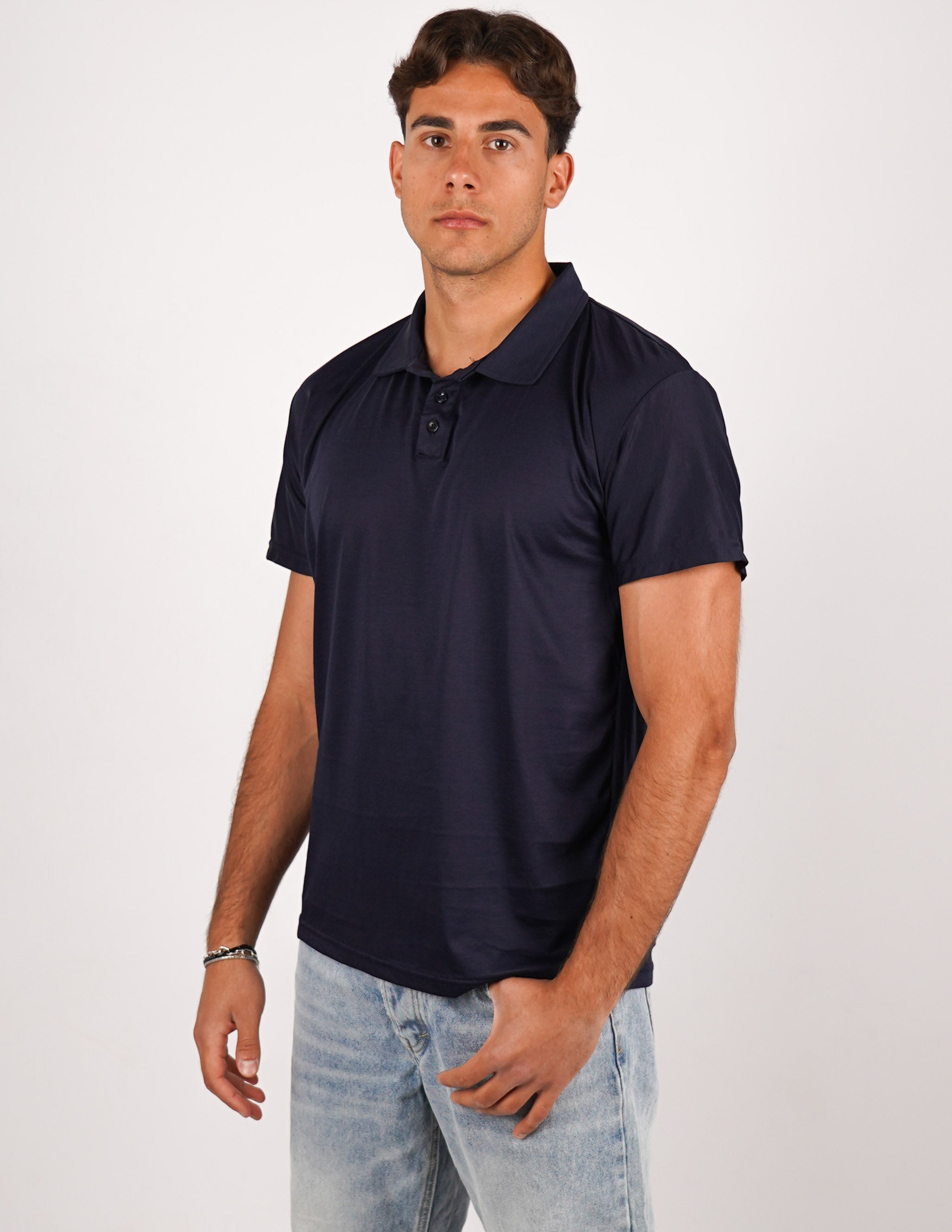 POLO TRE BOTTONI FINE TEX