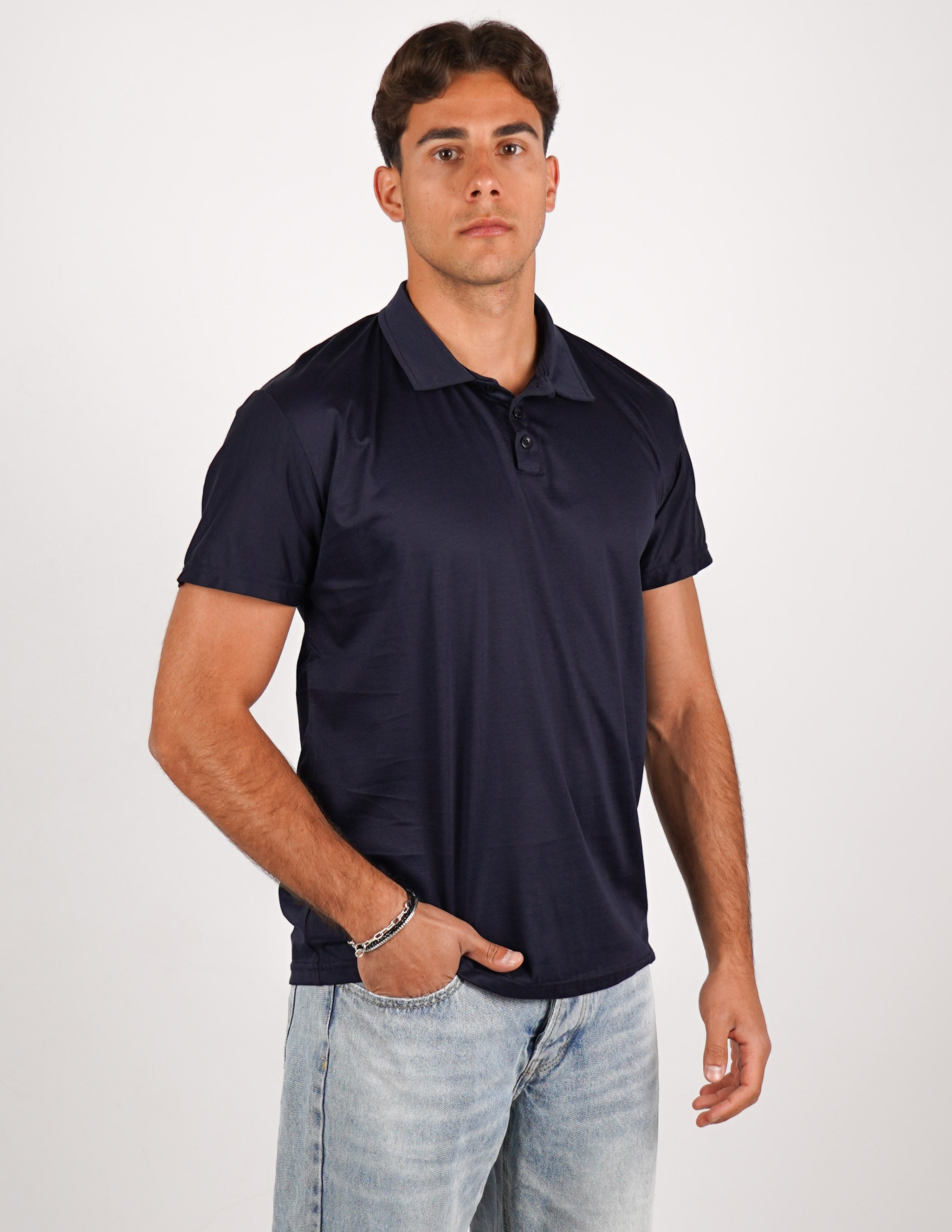 POLO TRE BOTTONI FINE TEX