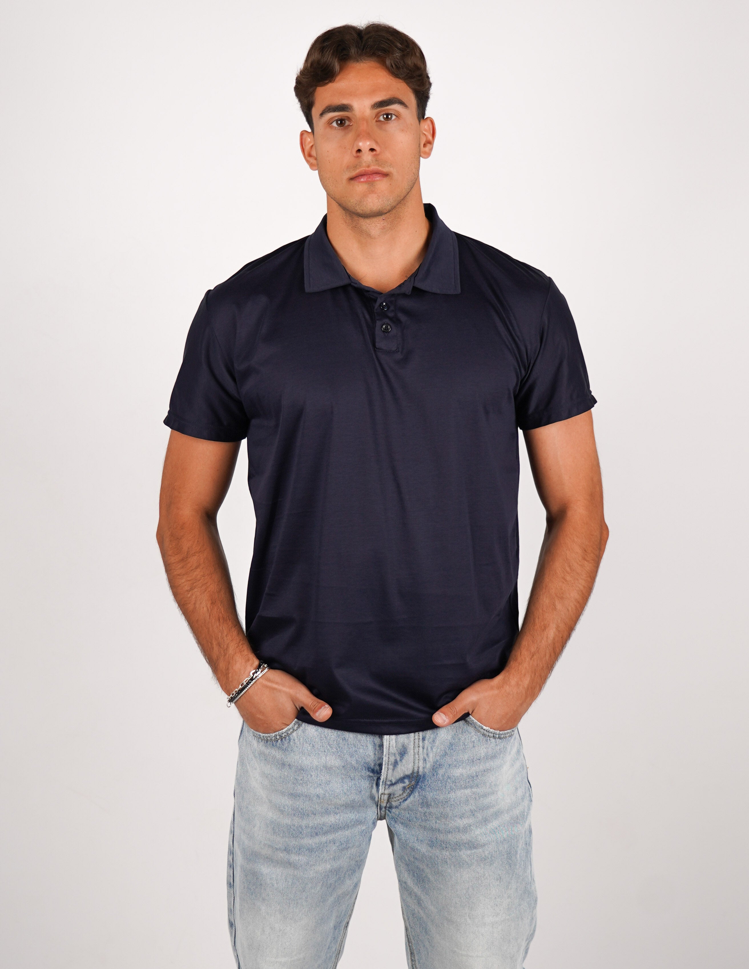 POLO TRE BOTTONI FINE TEX
