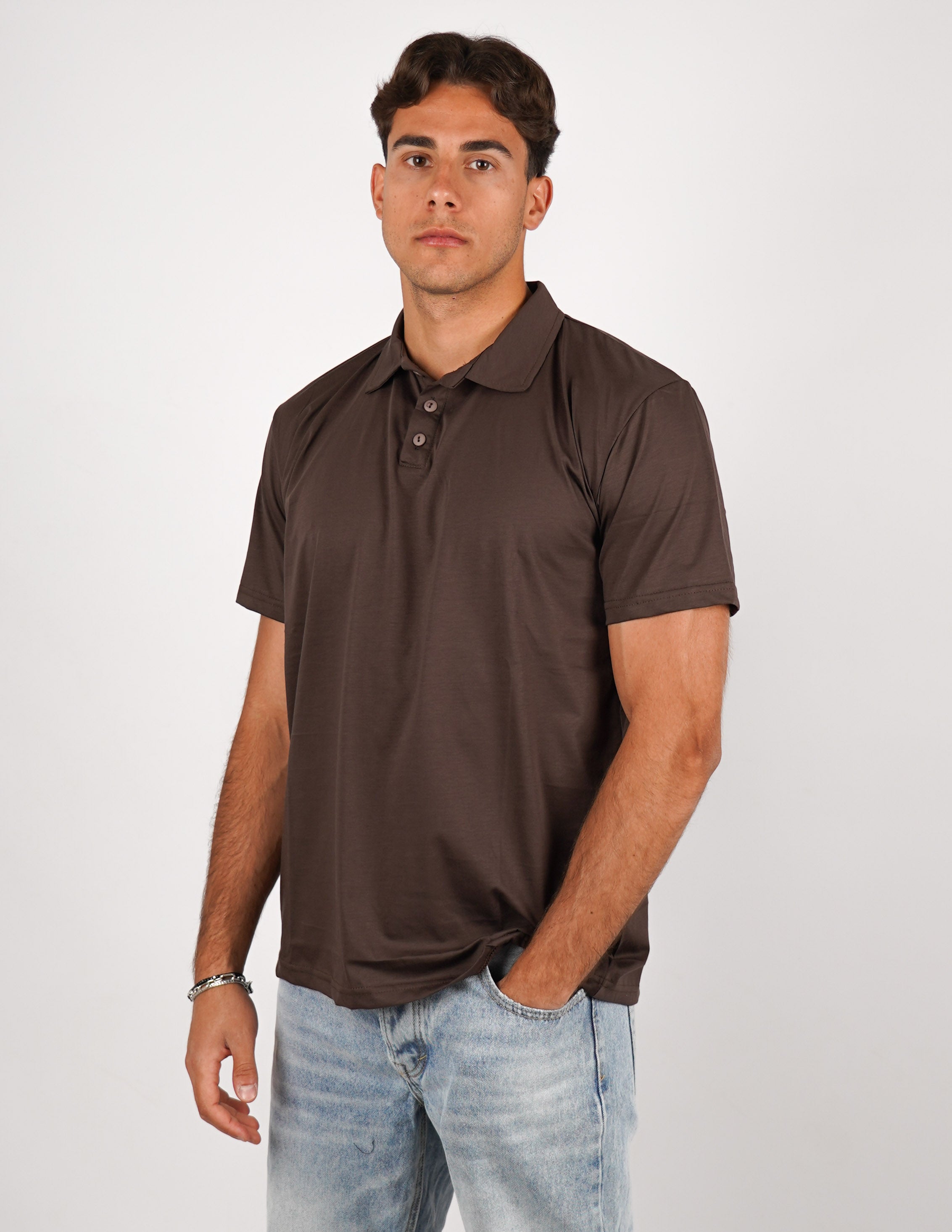 POLO TRE BOTTONI FINE TEX