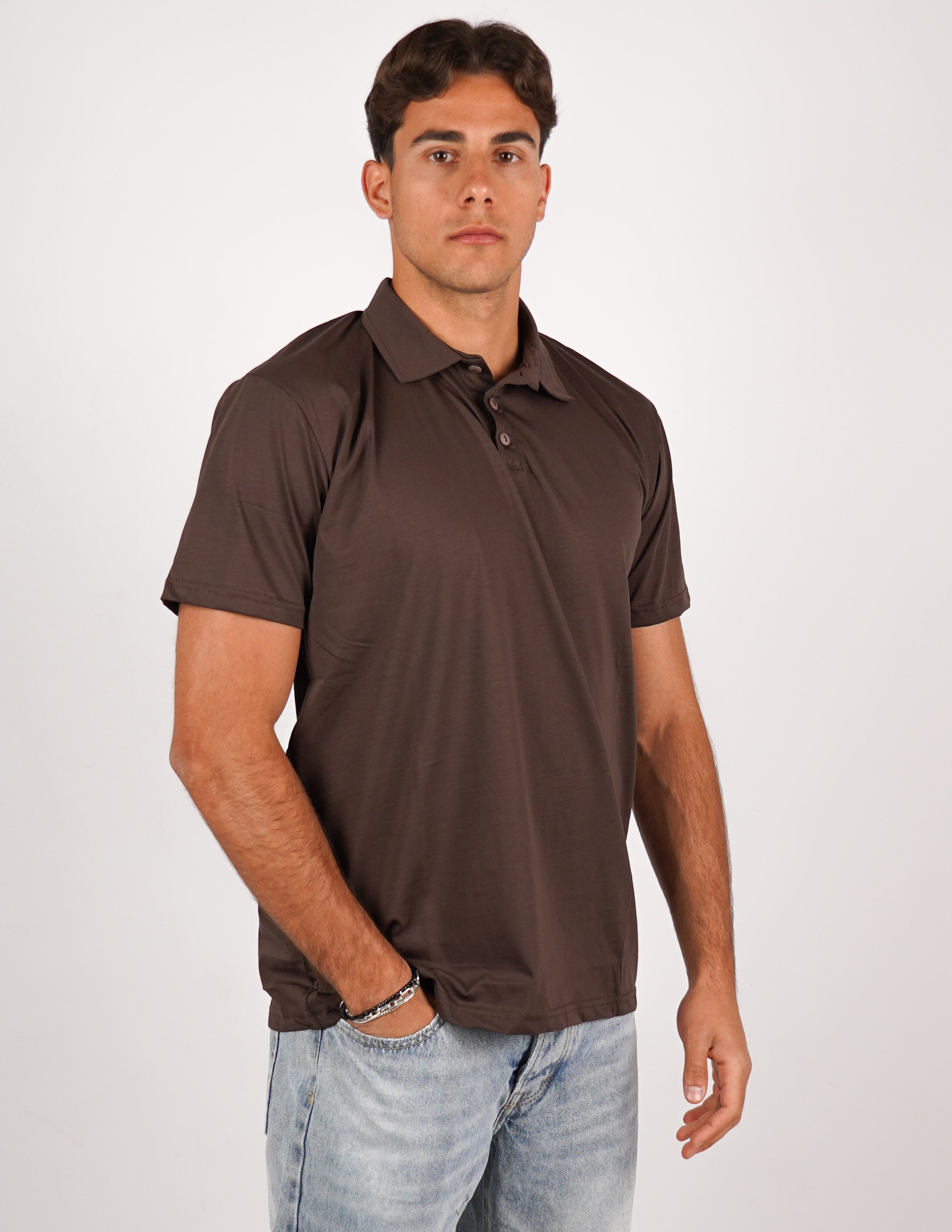 POLO TRE BOTTONI FINE TEX