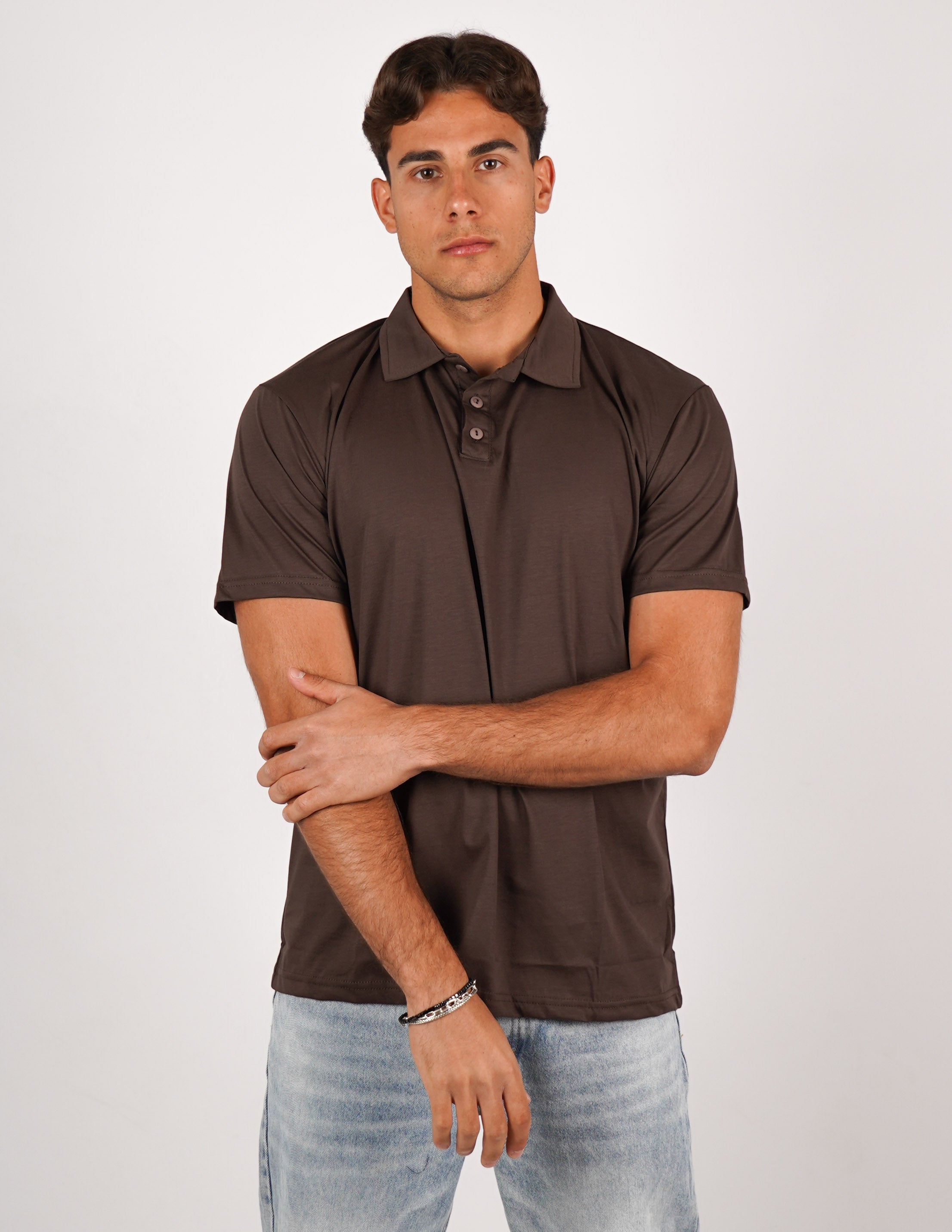 POLO TRE BOTTONI FINE TEX
