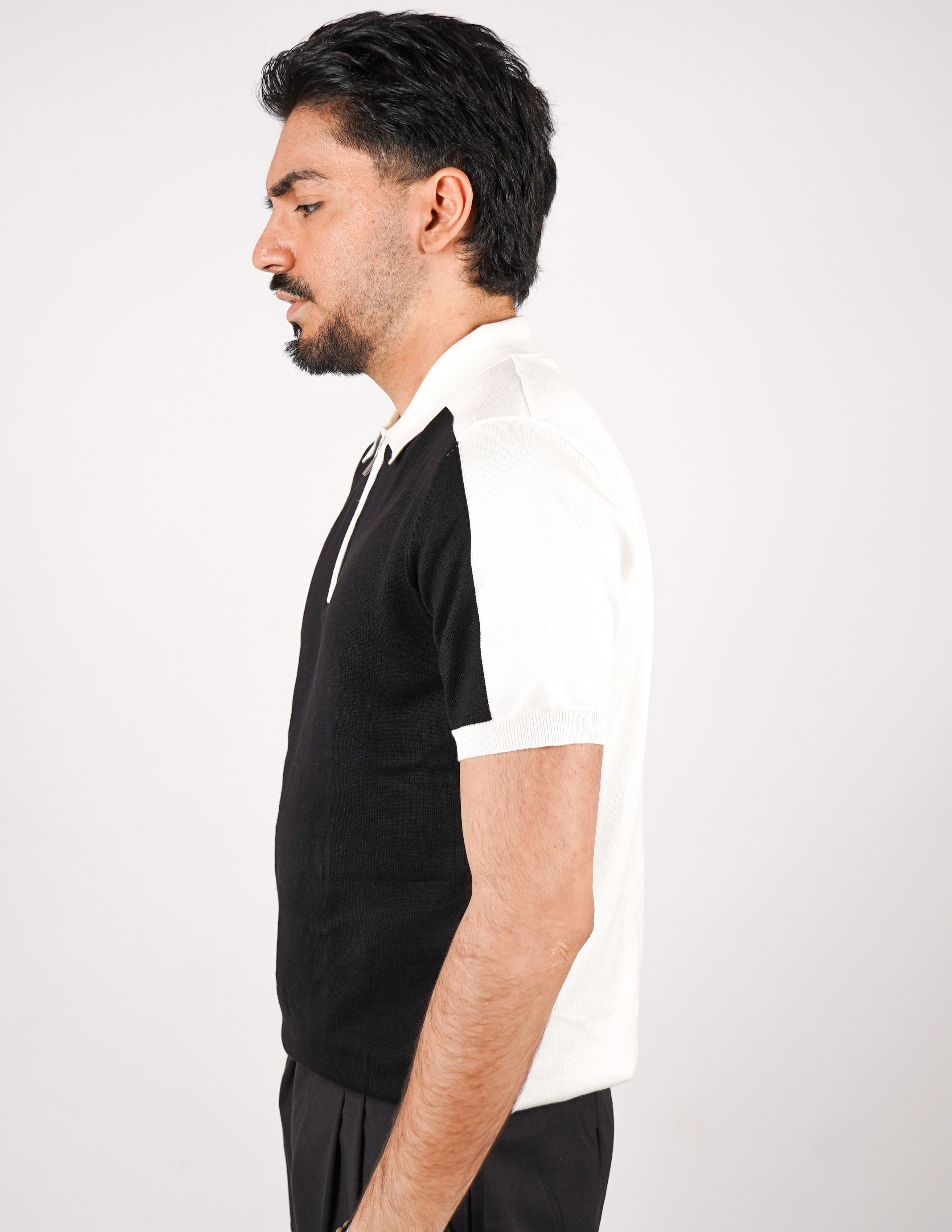 POLO BICOLORE CON ZIP