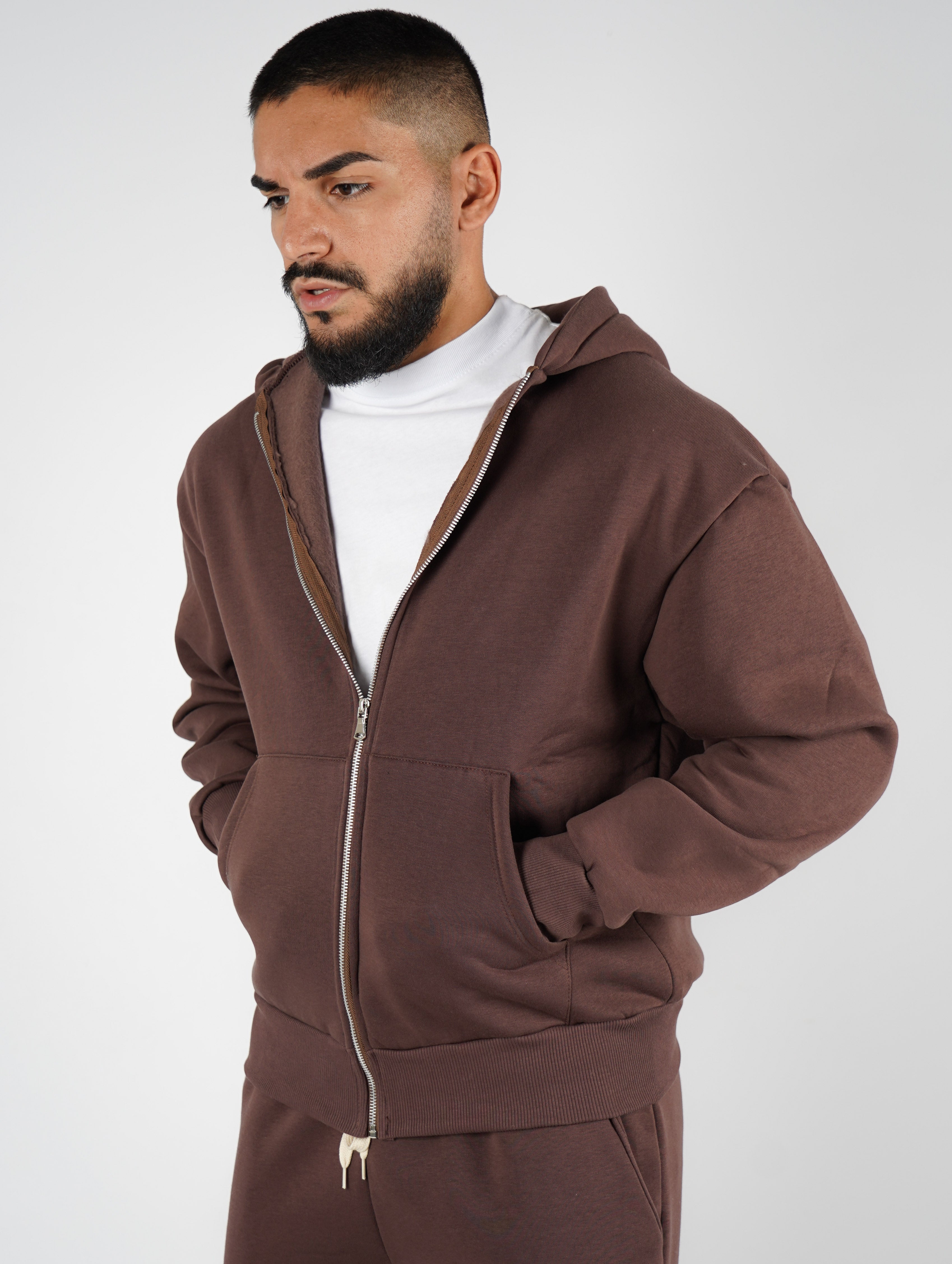FELPA BOXY FIT CON ZIP