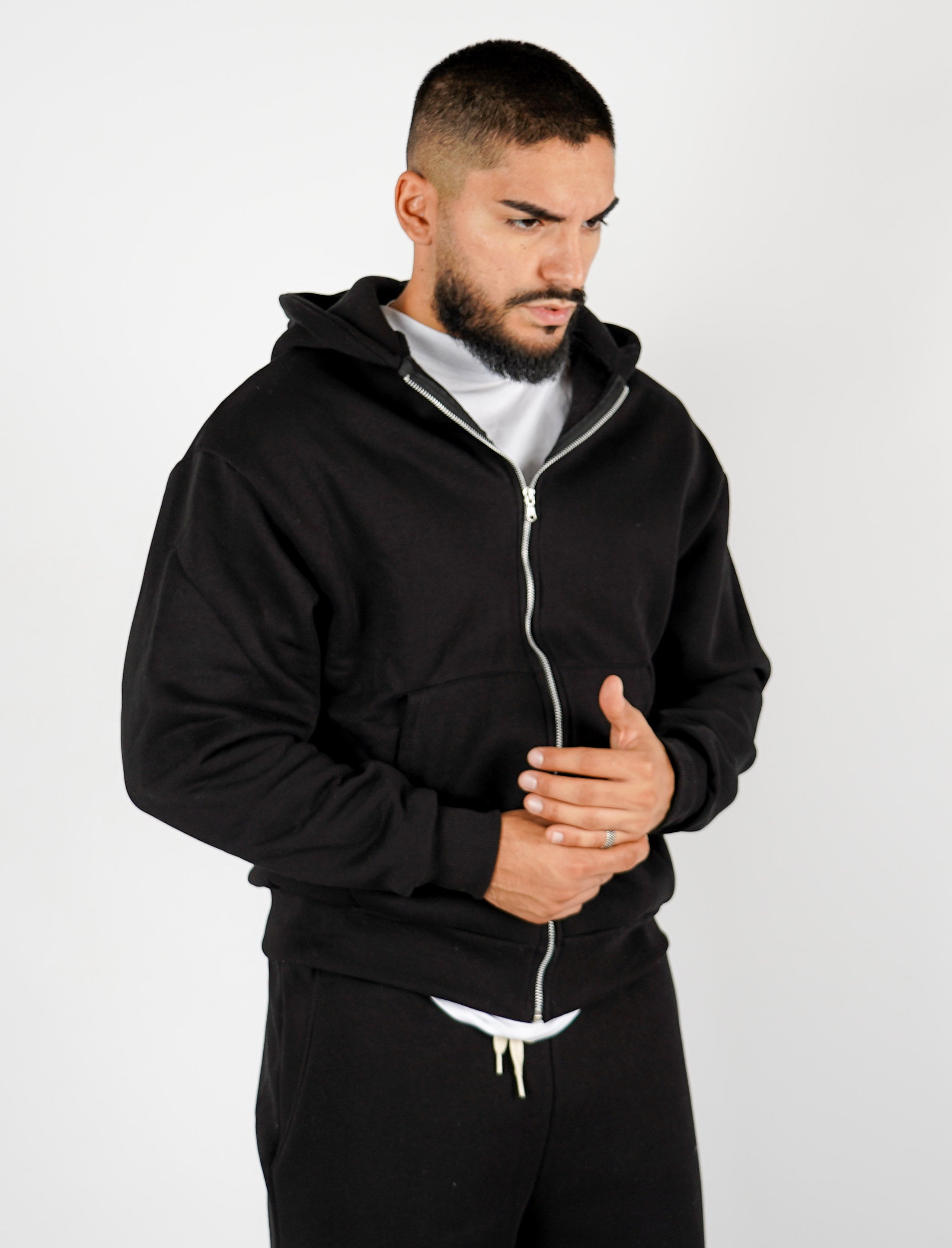 FELPA BOXY FIT CON ZIP