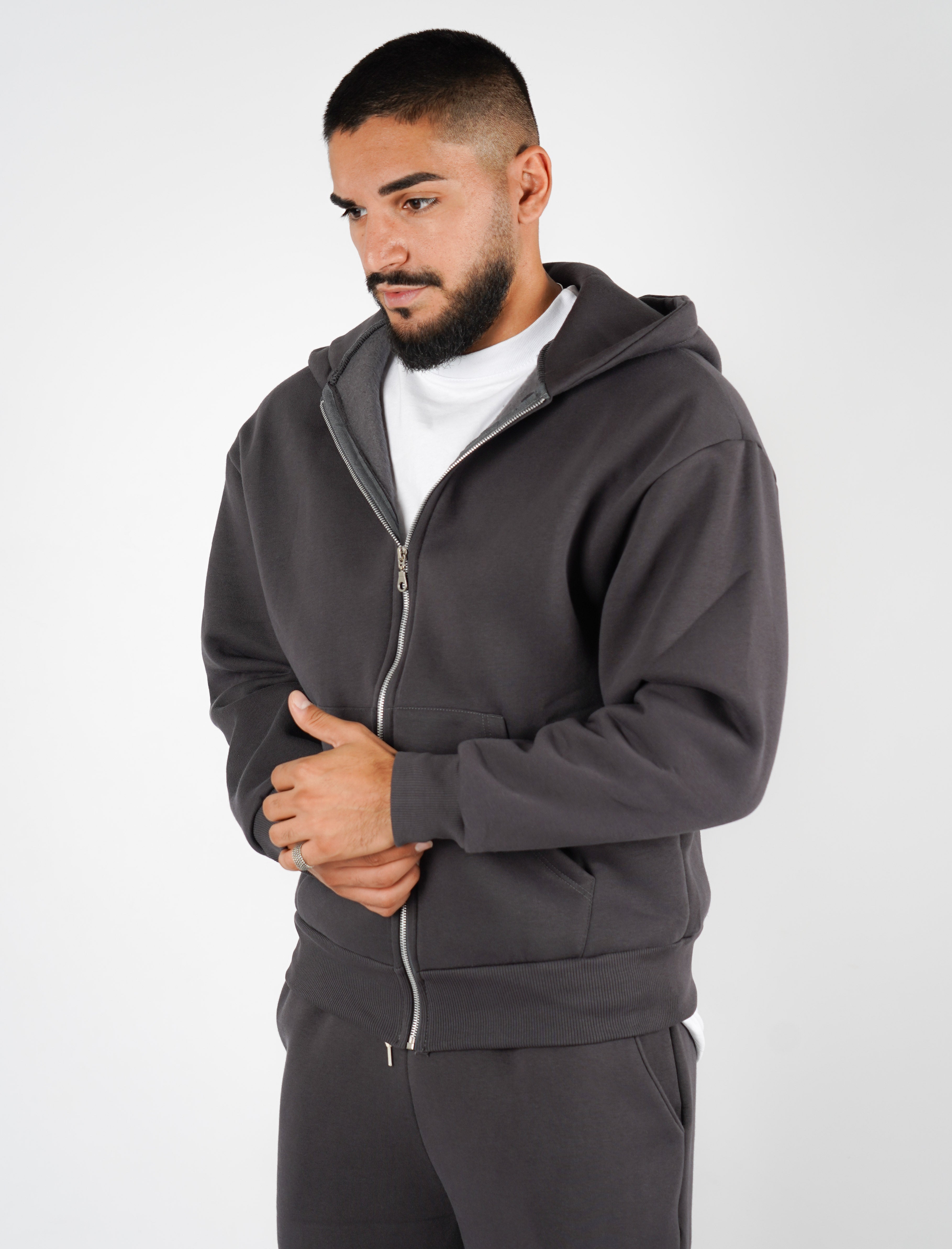 FELPA BOXY FIT CON ZIP