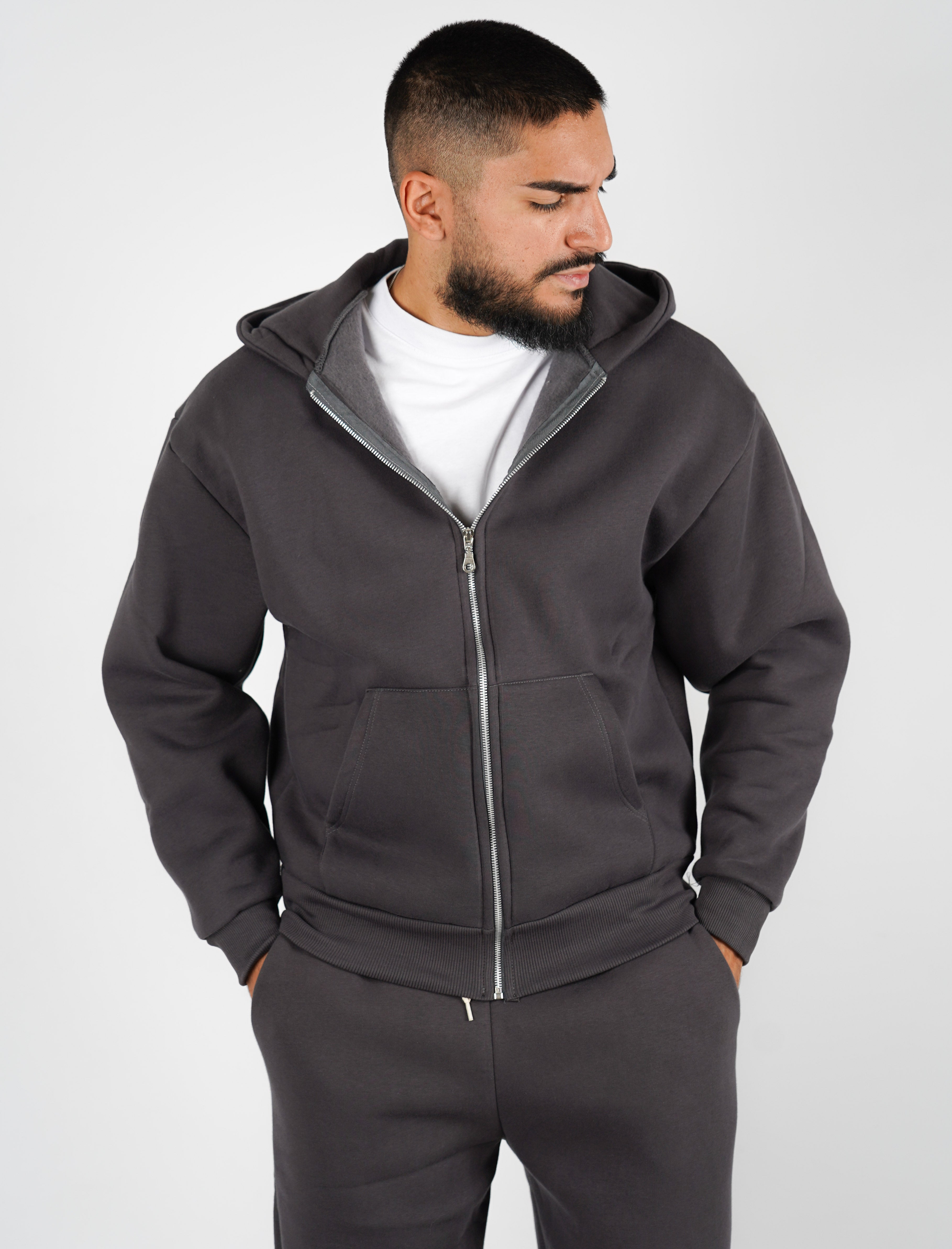 FELPA BOXY FIT CON ZIP