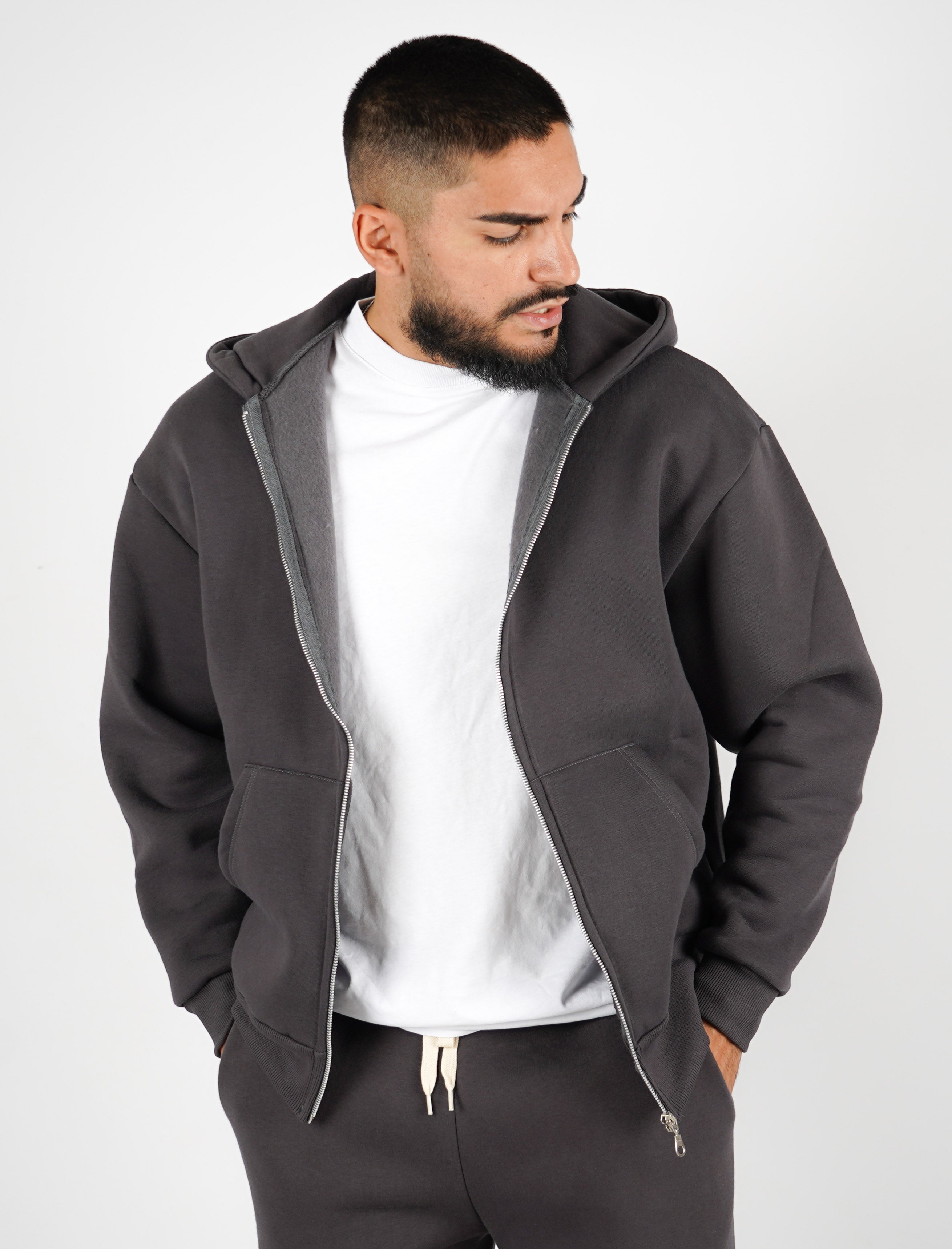 FELPA BOXY FIT CON ZIP