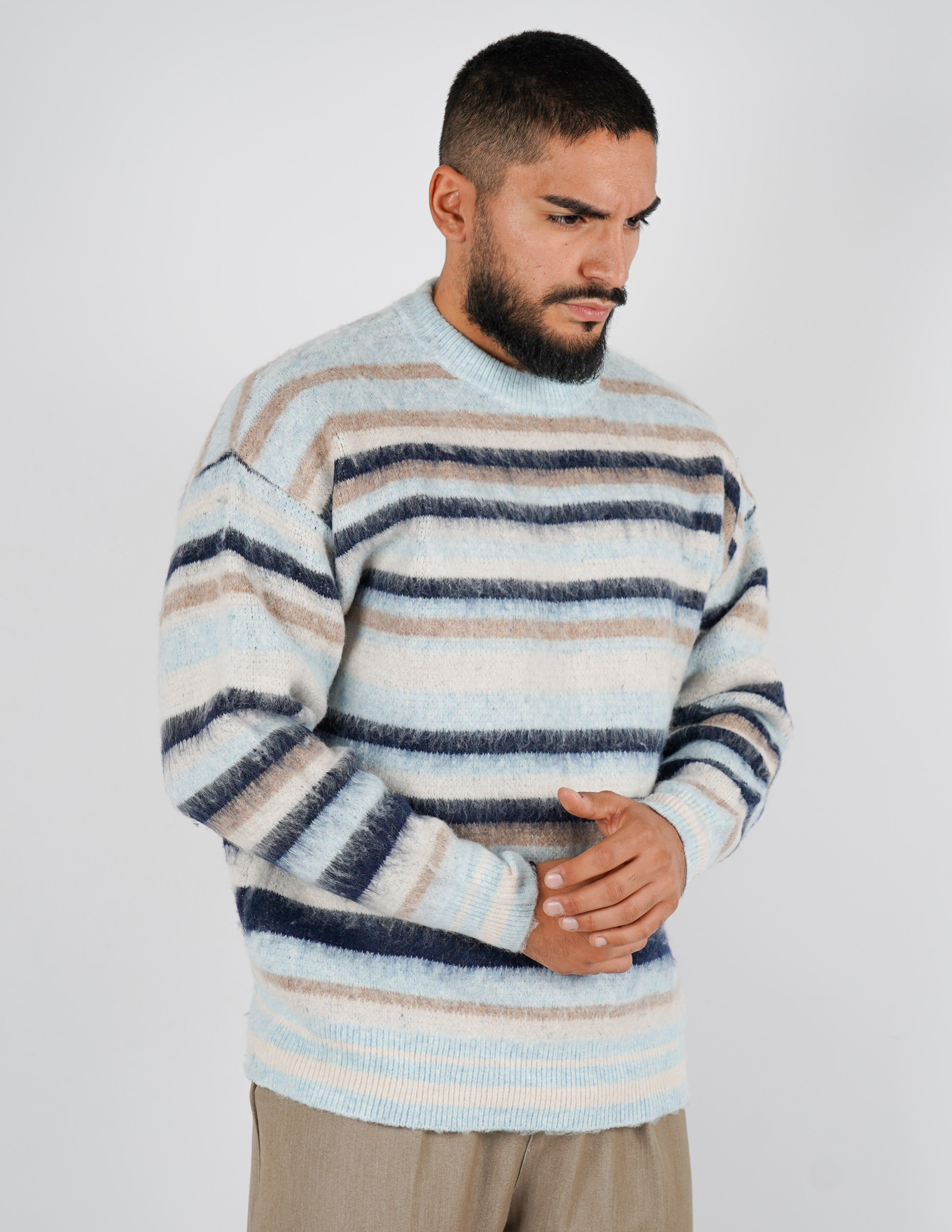 Maglione over size a righe