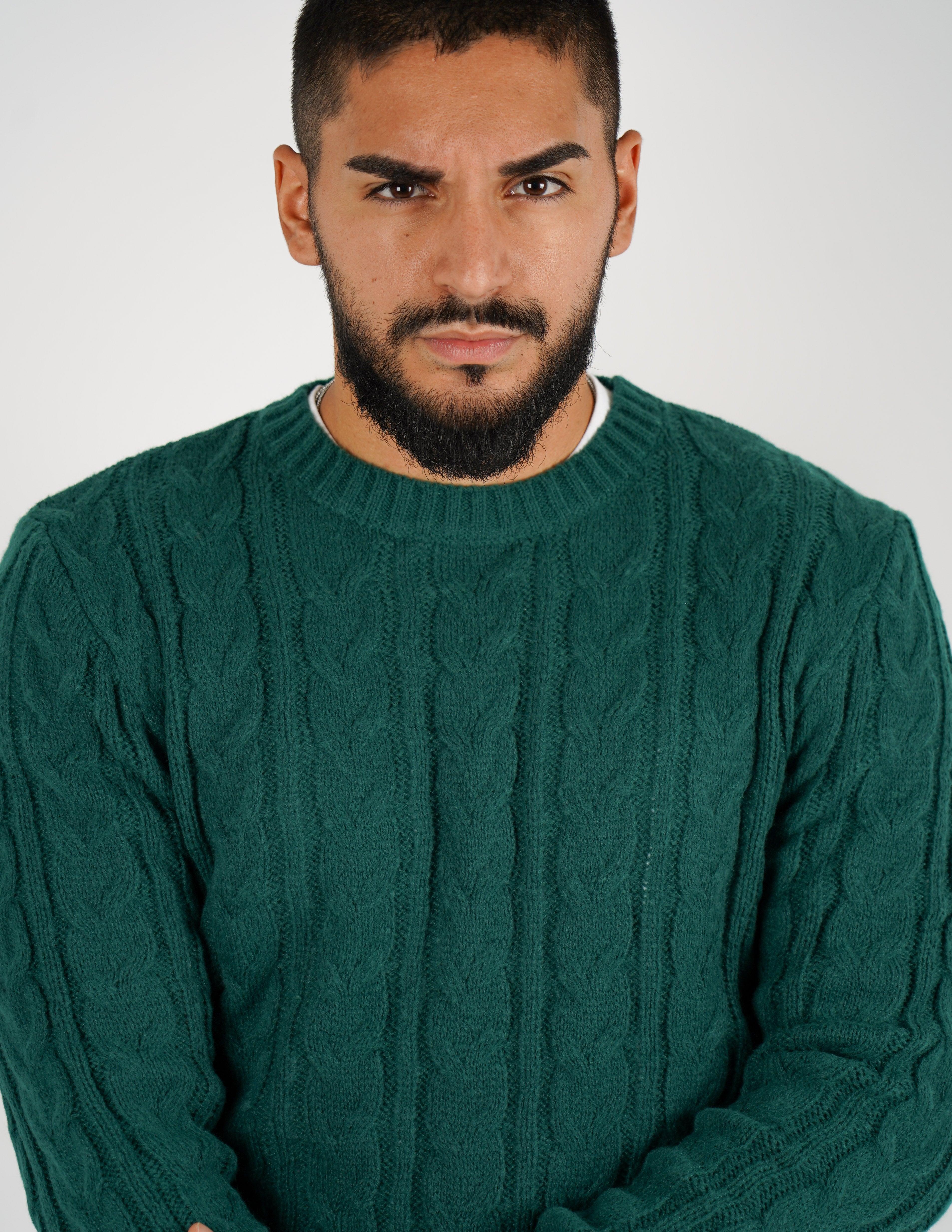 Maglione manica lunga intrecciato