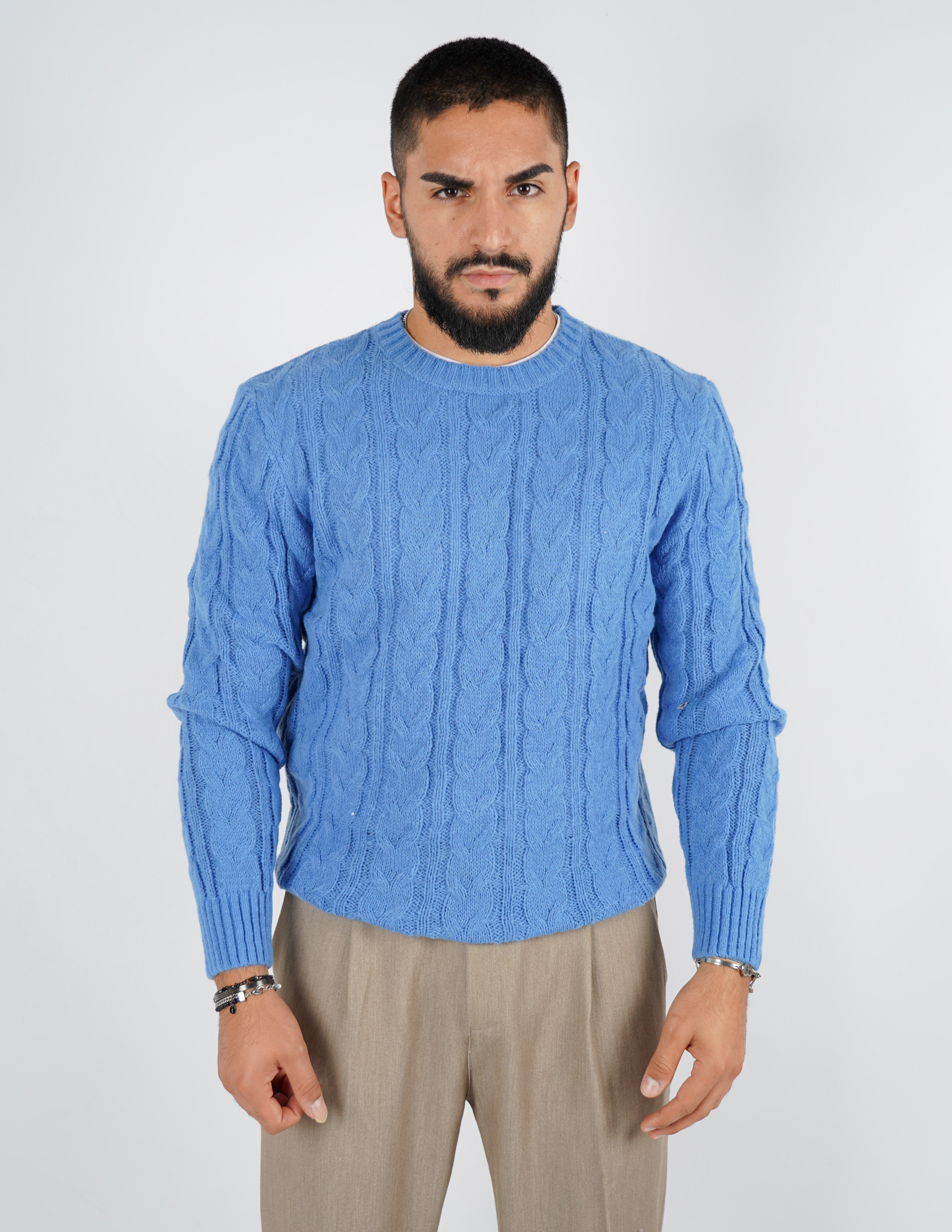 Maglione manica lunga intrecciato