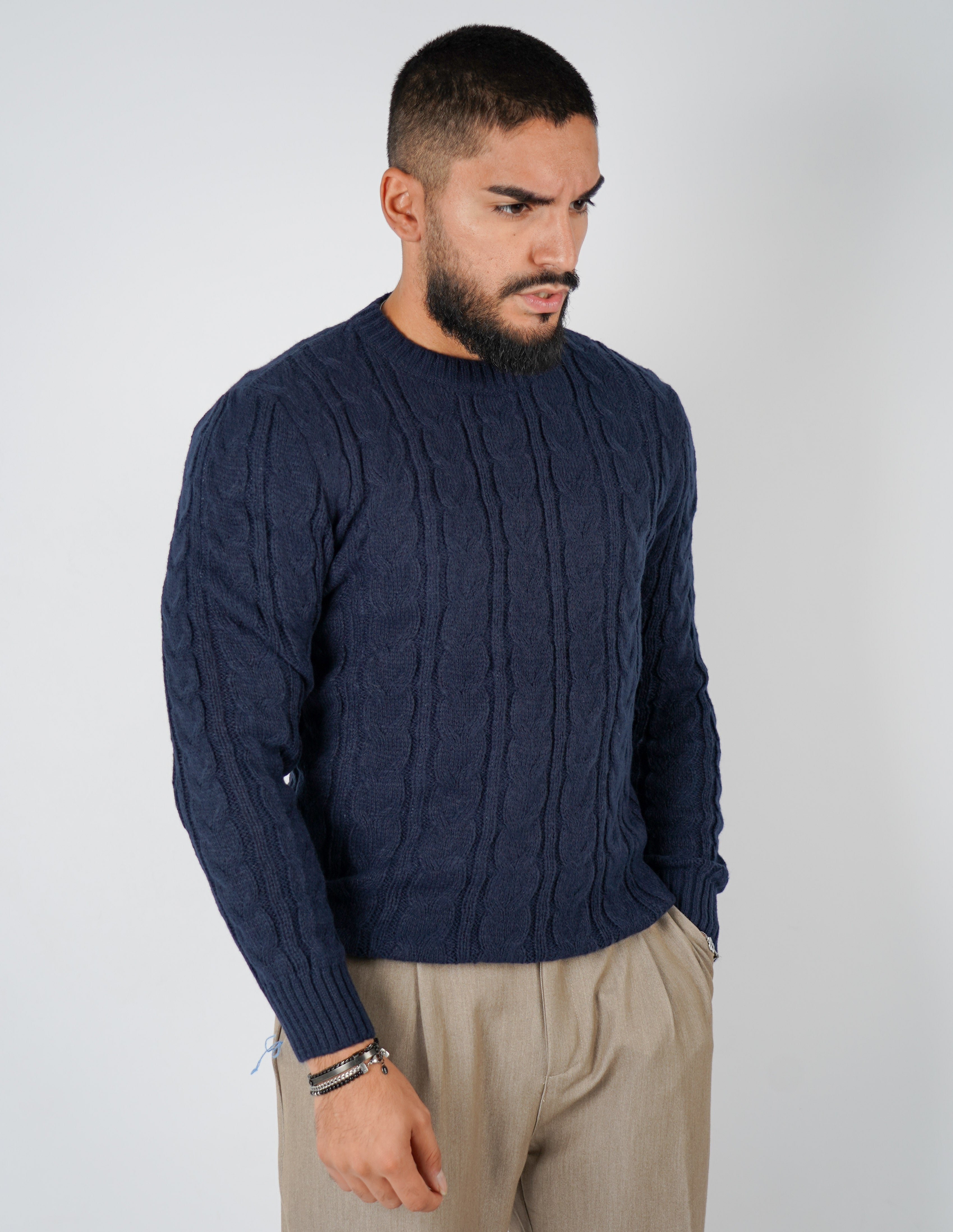 Maglione manica lunga intrecciato