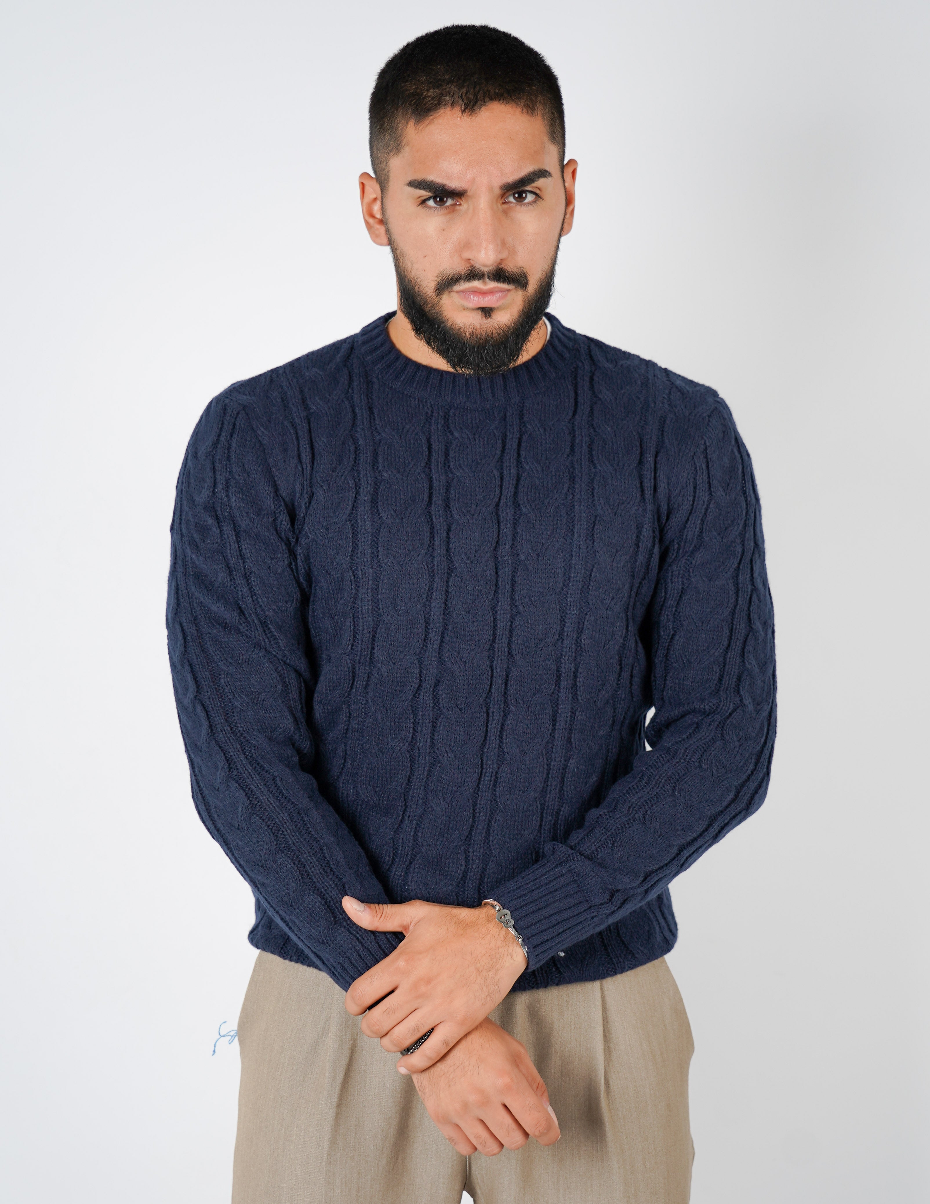 Maglione manica lunga intrecciato