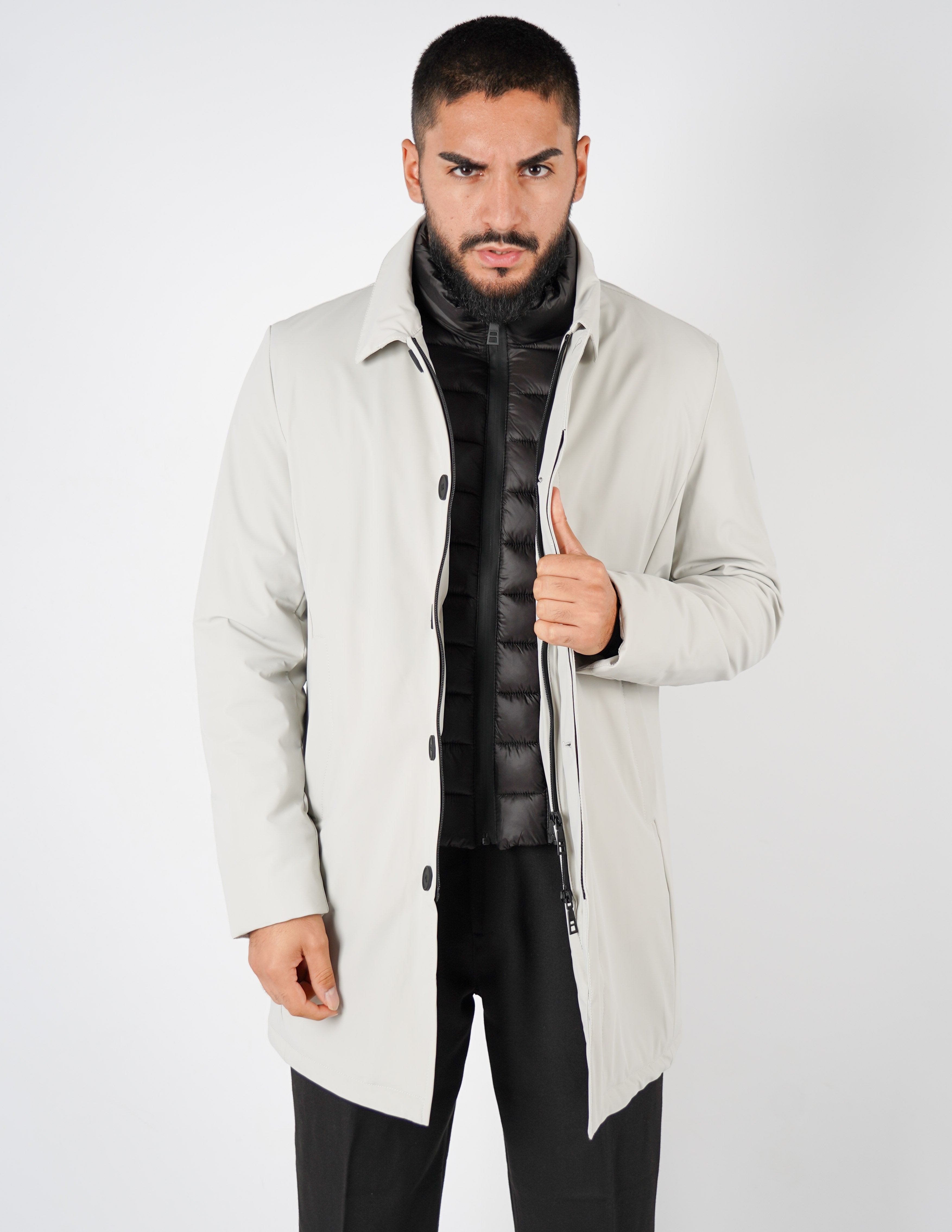 trench con pettorina staccabile over d