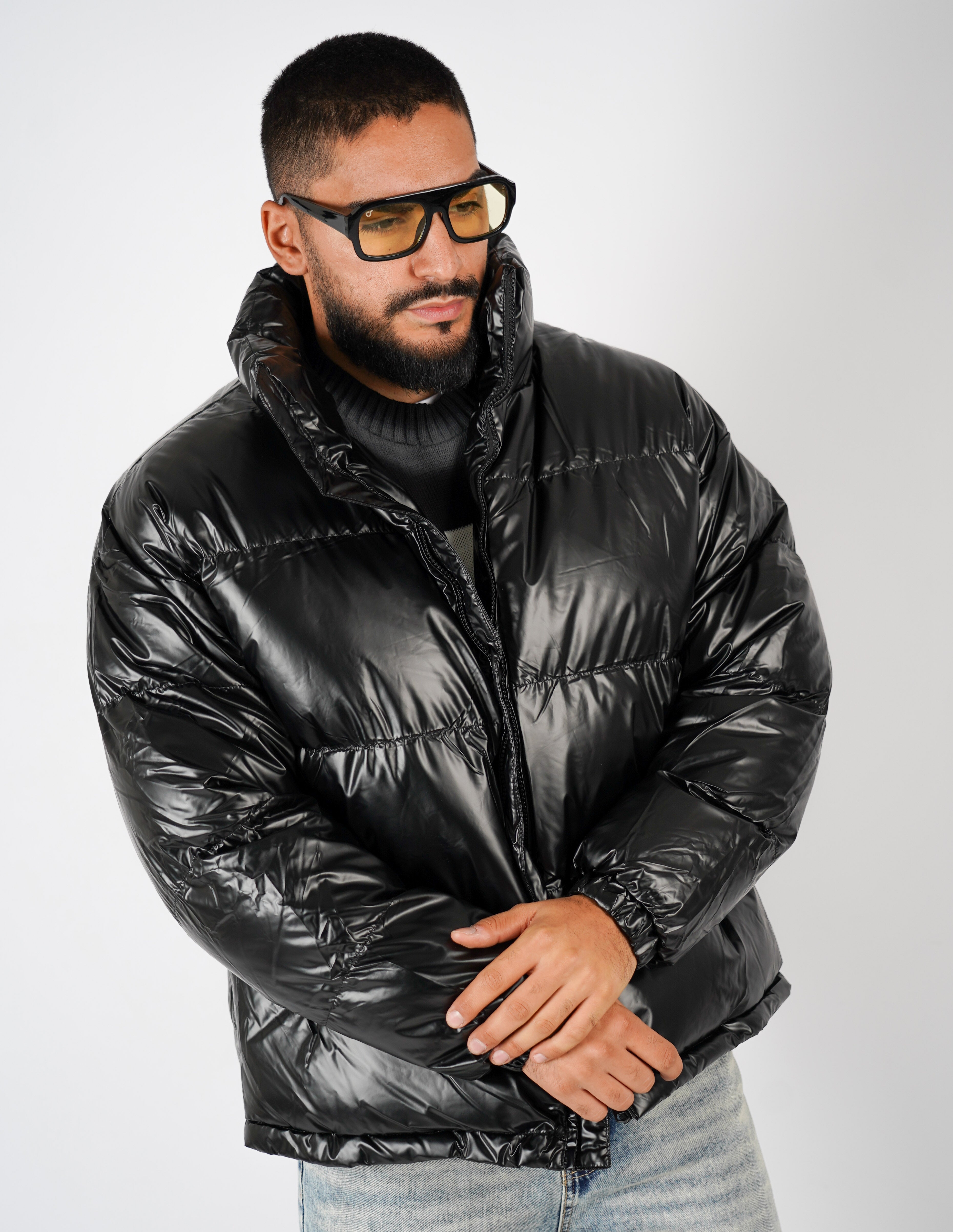 Bomber lucido con collo