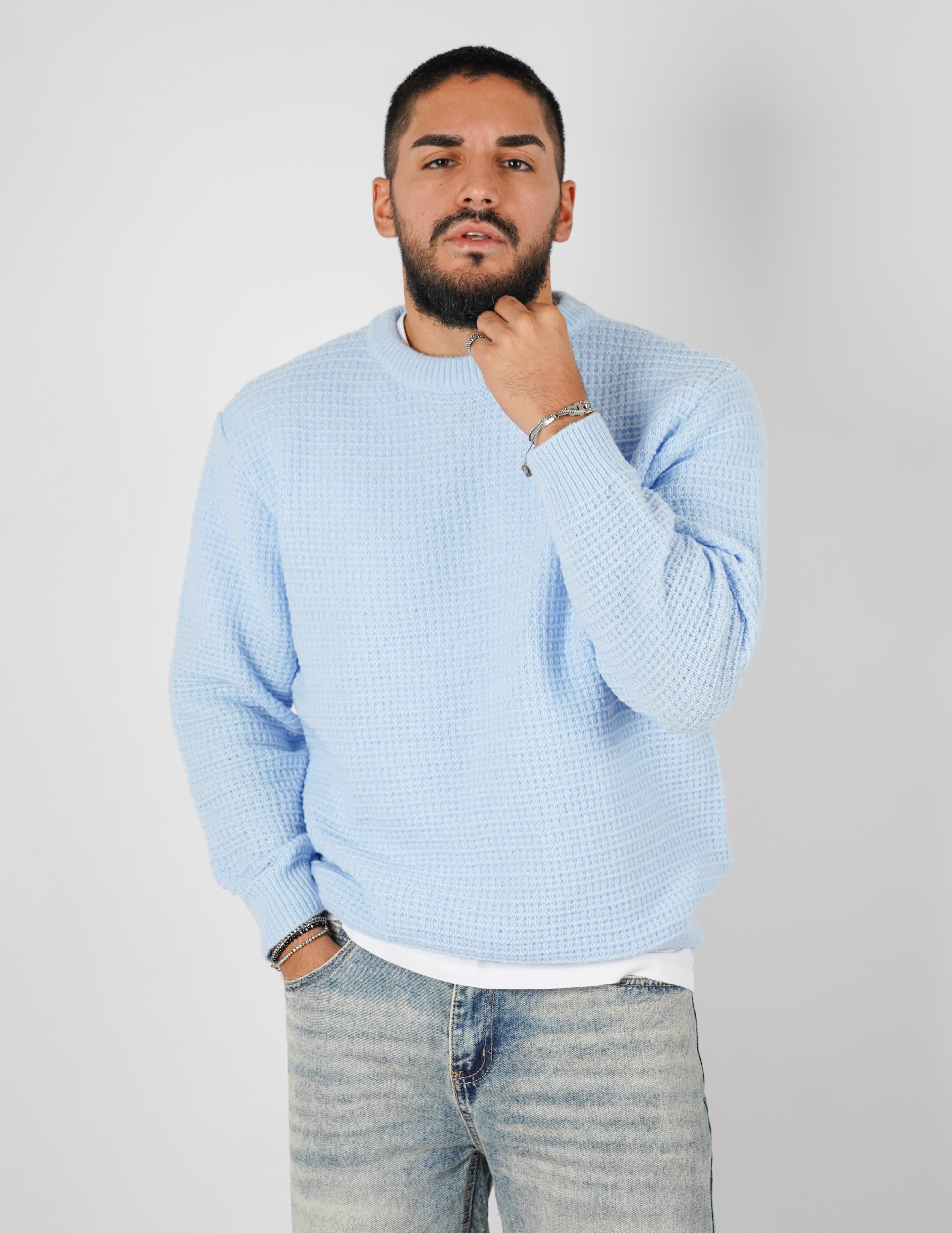 Maglione girocollo in lana pesante