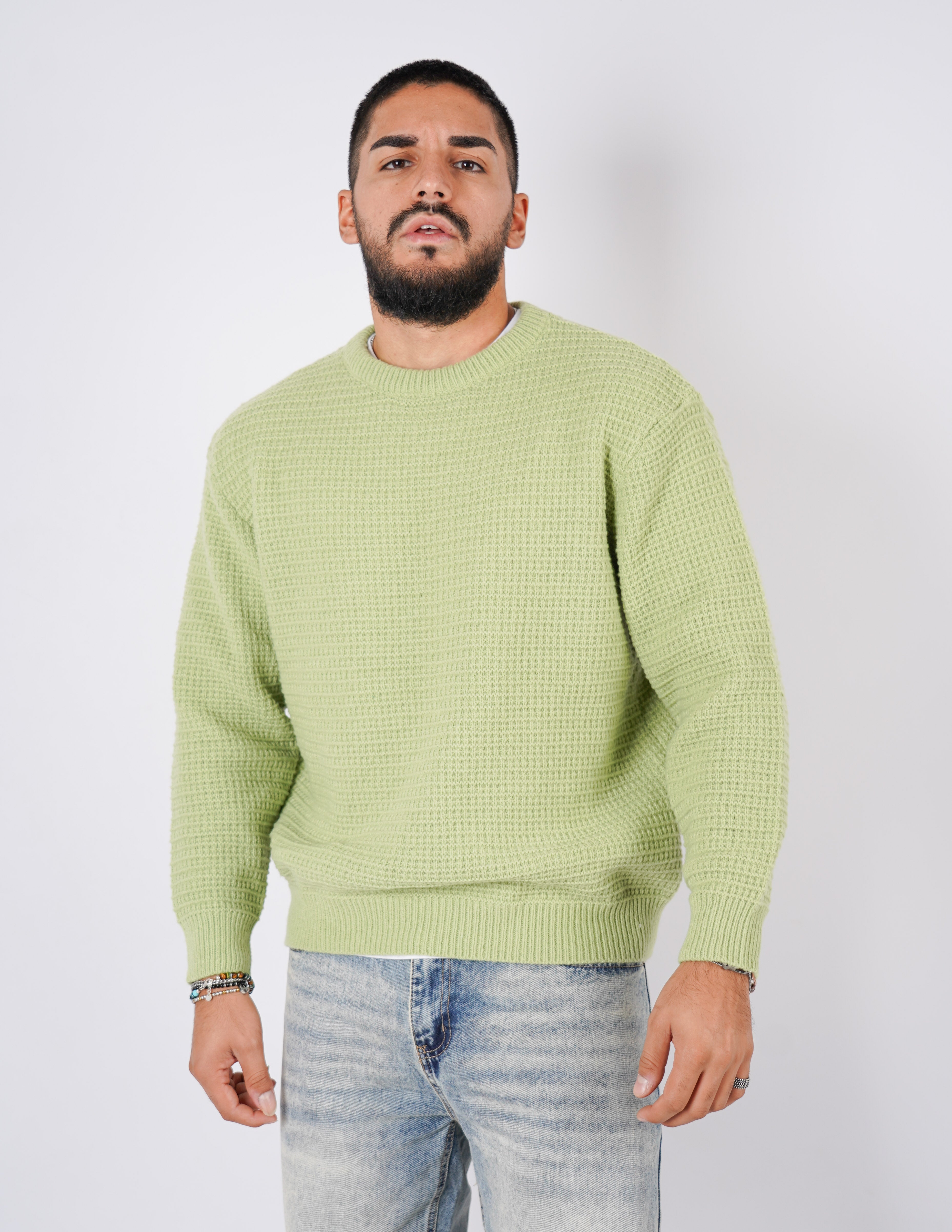 Maglione girocollo in lana pesante