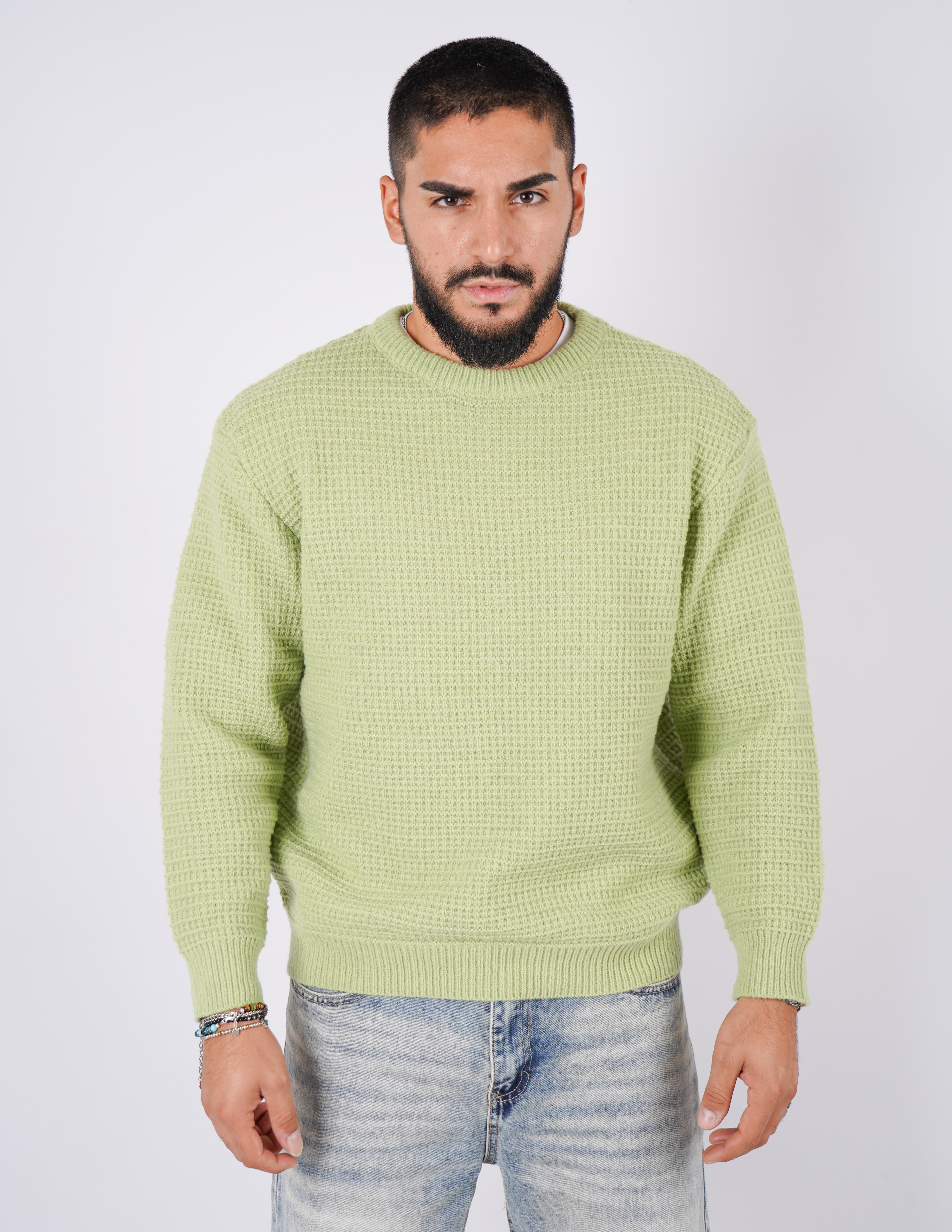 Maglione girocollo in lana pesante