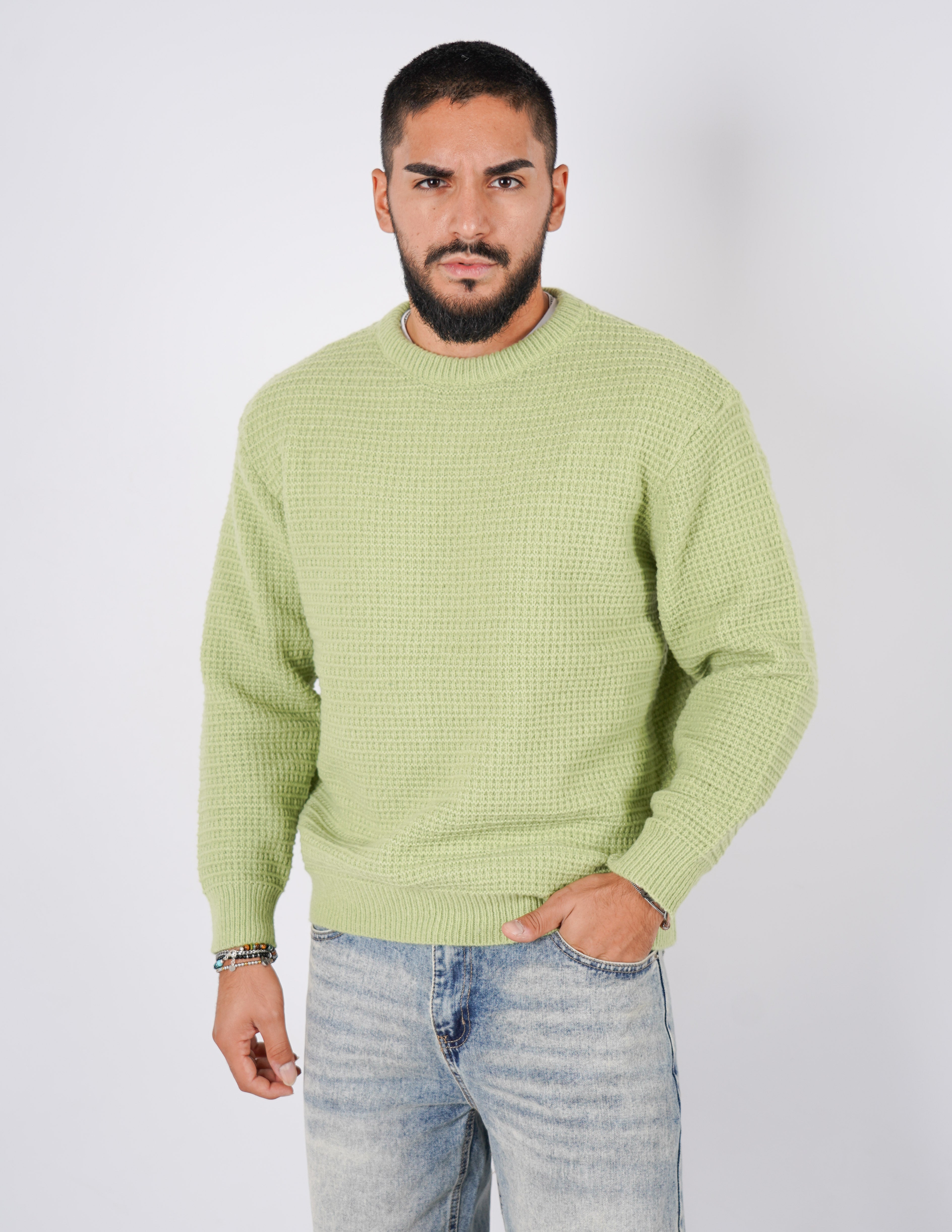 Maglione girocollo in lana pesante
