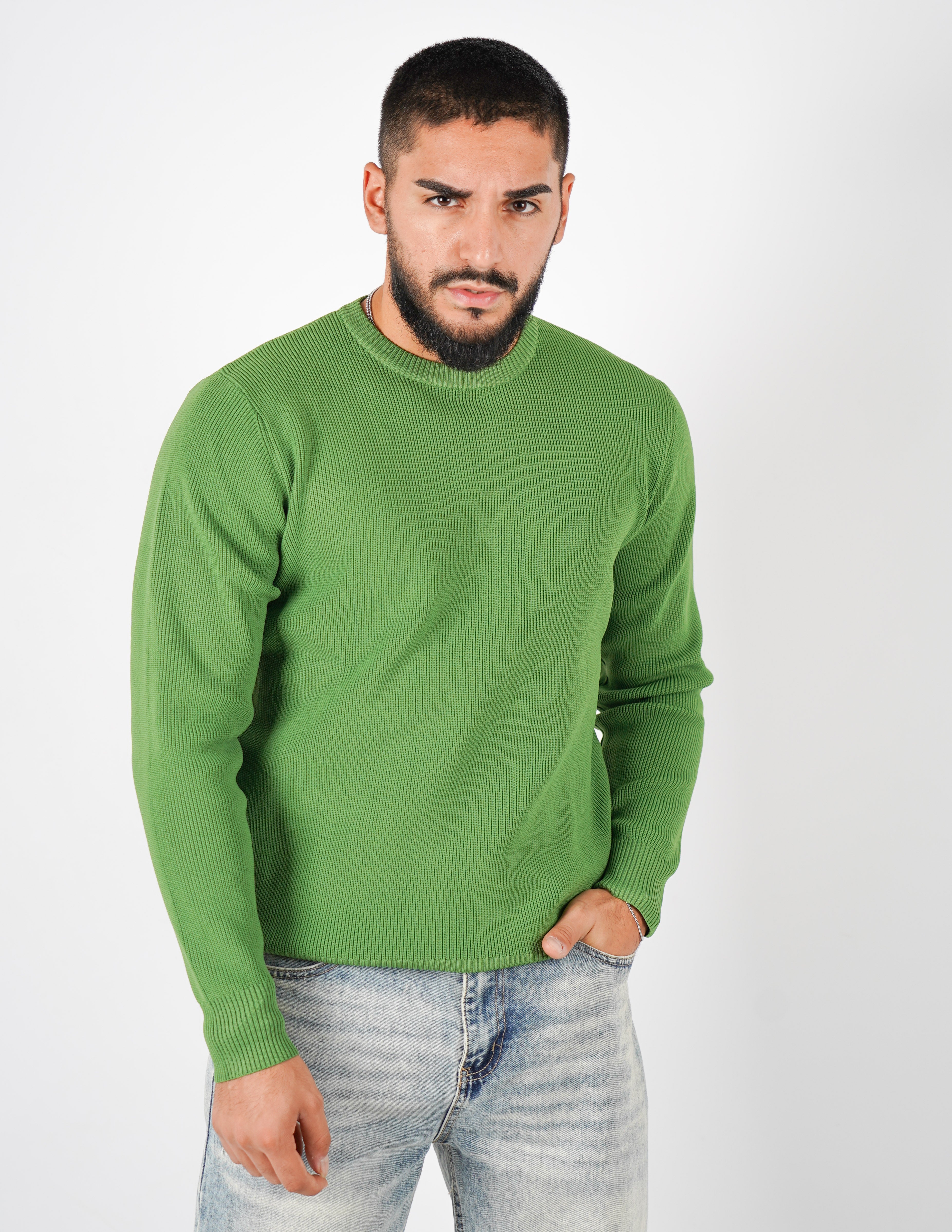 Maglione over D girocollo tessuto tech