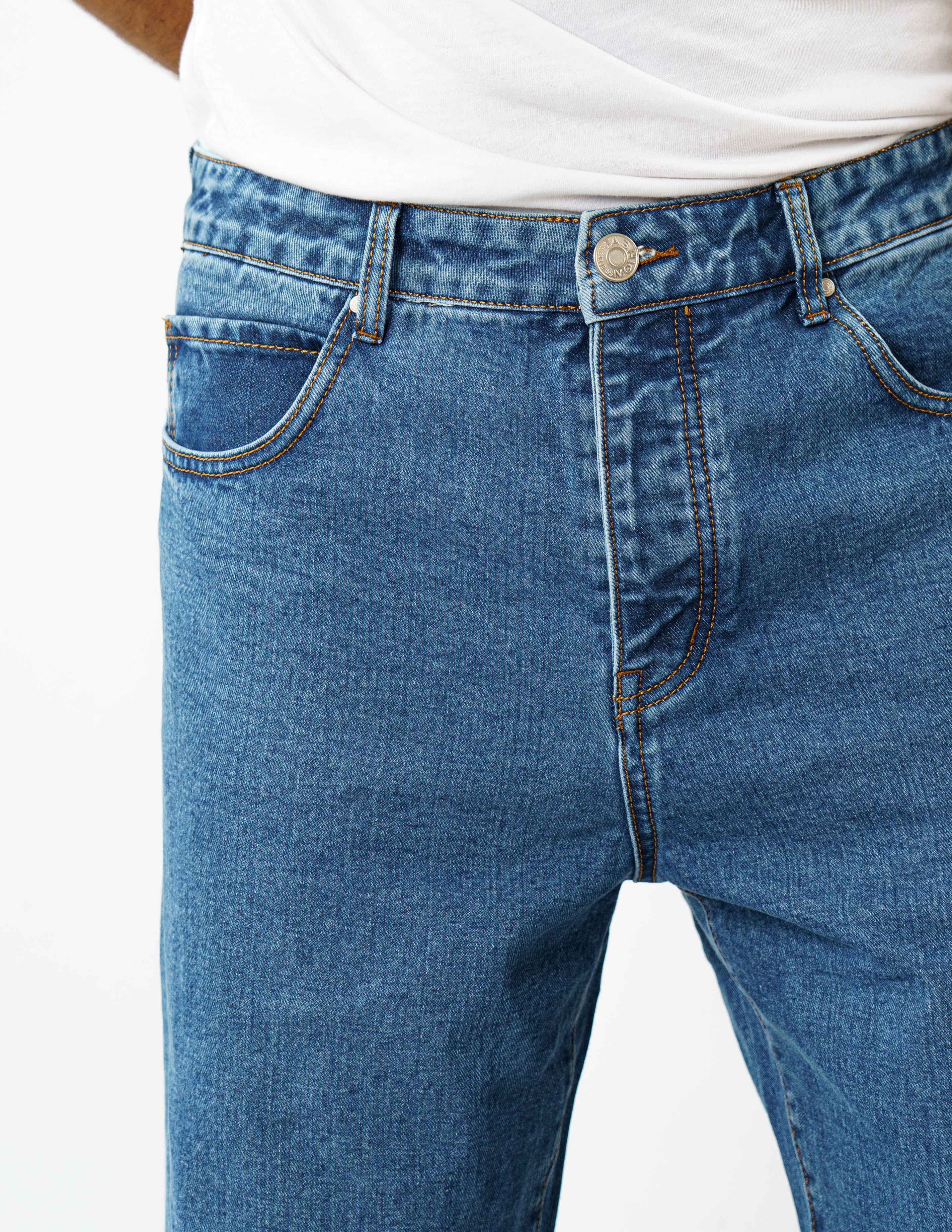 jeans wide fit cinque tasche lavaggio medio