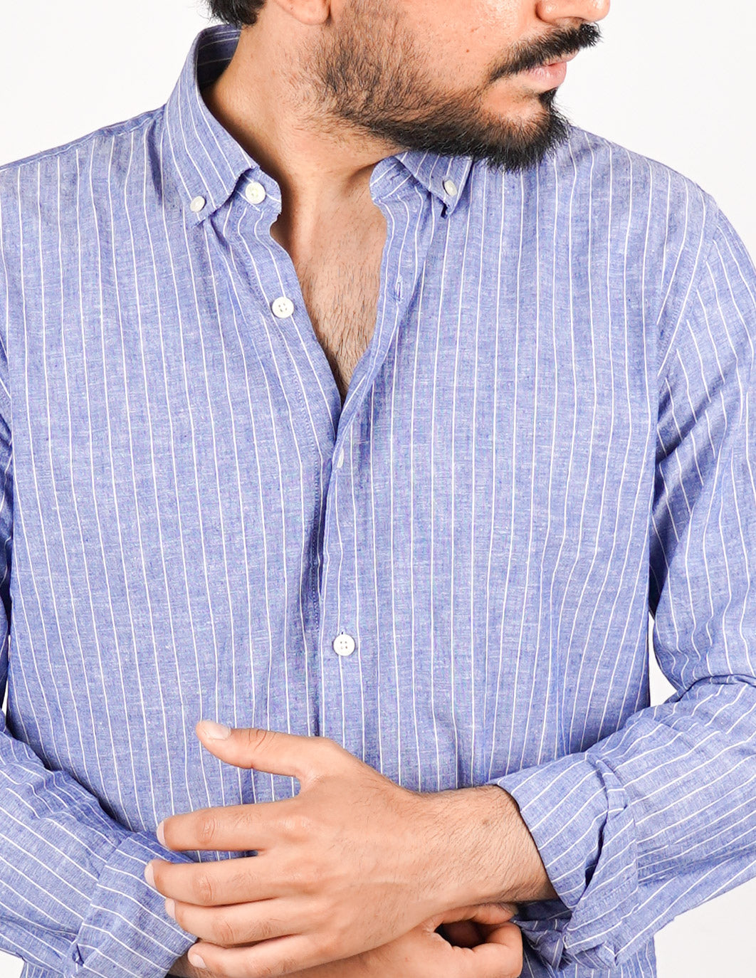 CAMICIA IN MISTO LINO BOTTON DOWN