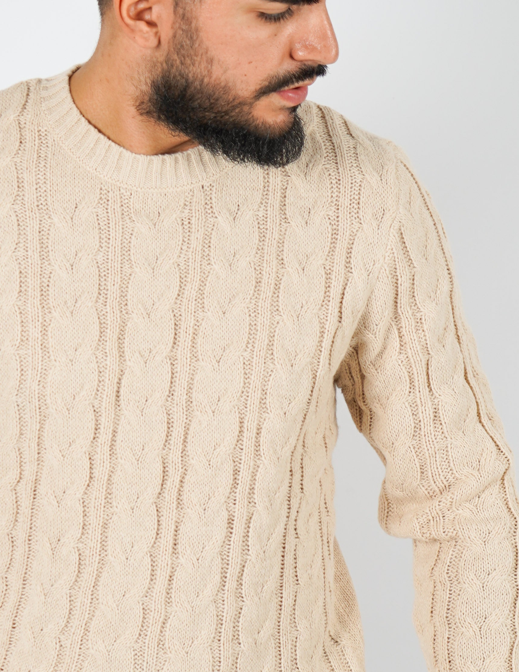 Maglione manica lunga intrecciato